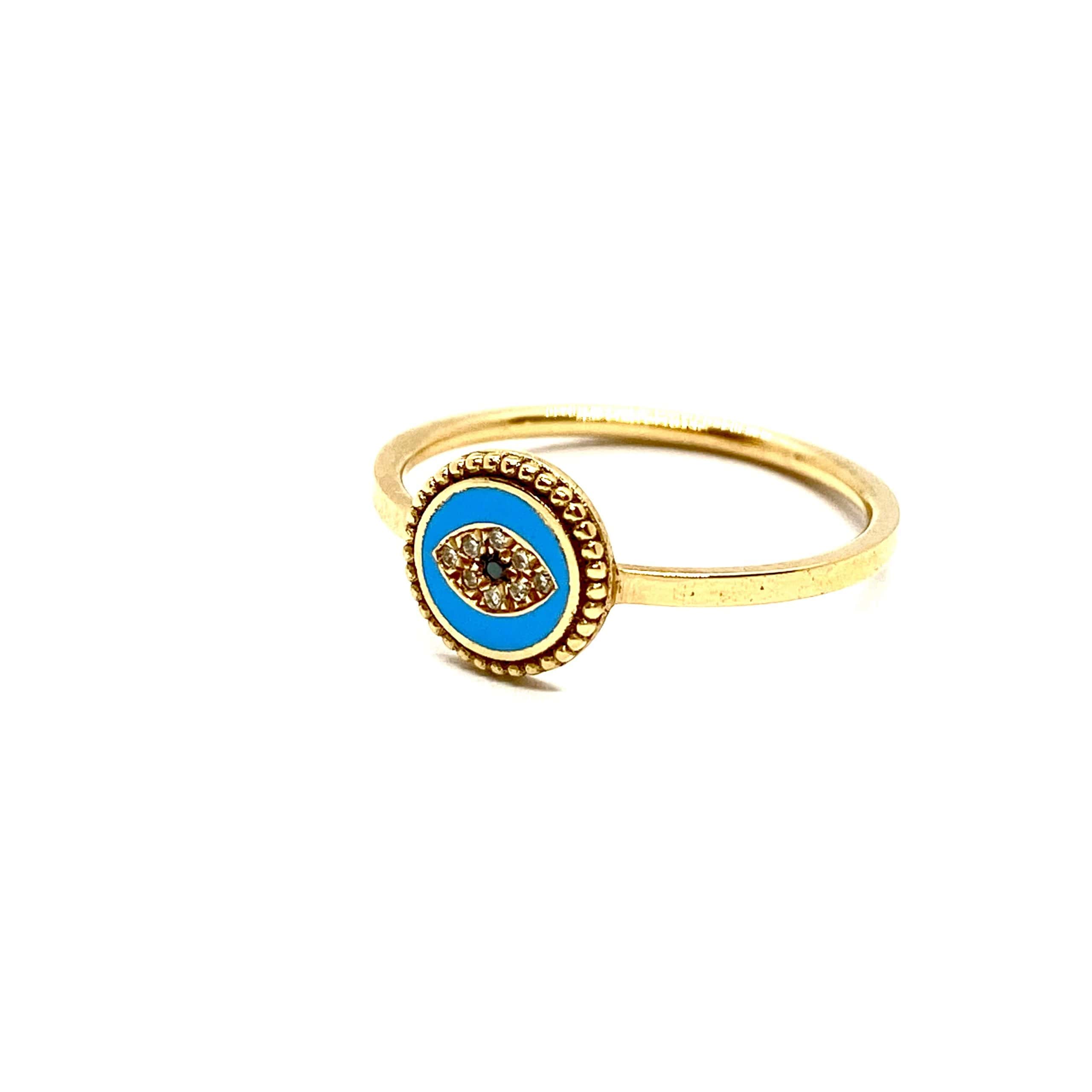 Oriental evil eye enameled ring — Melina Fachidis (2)