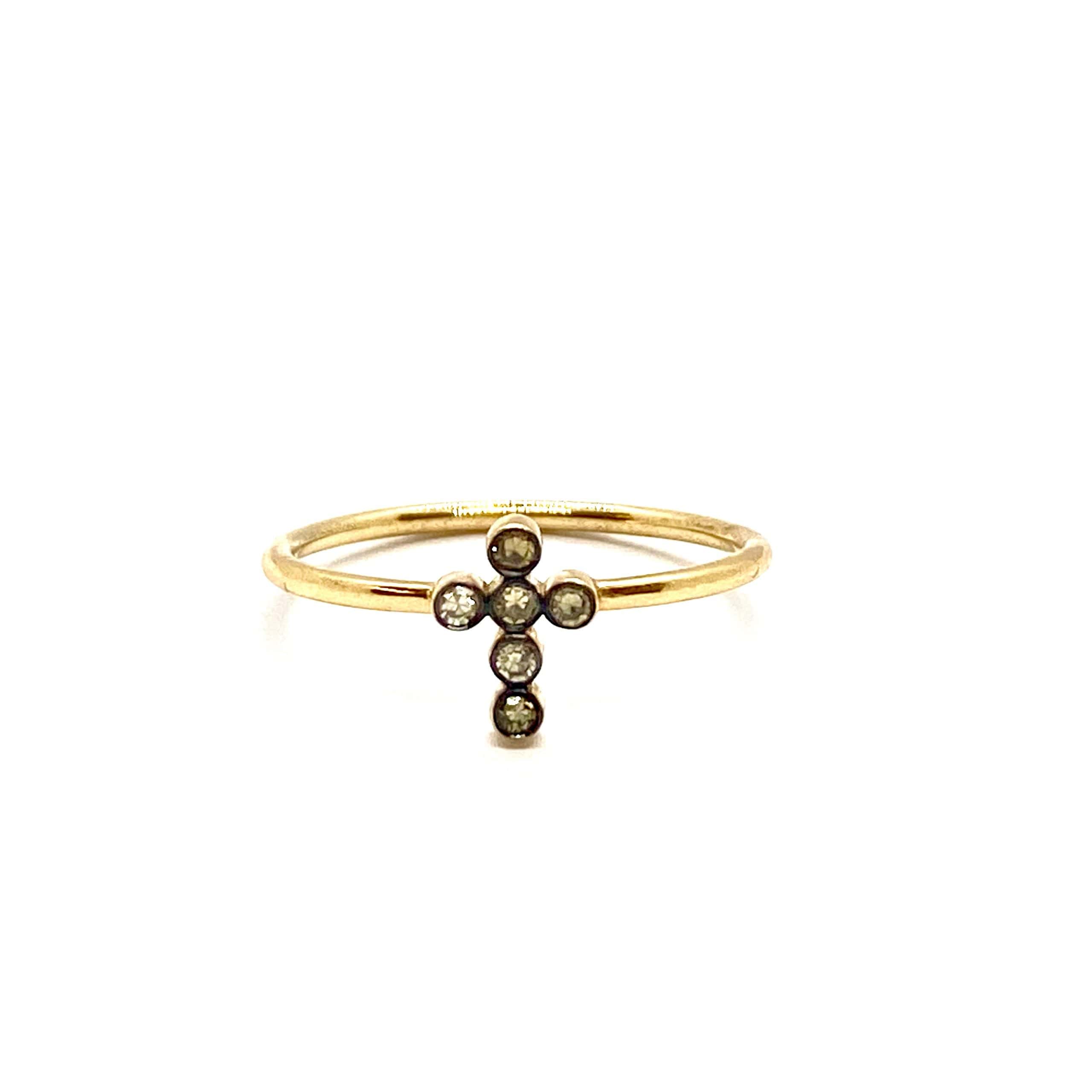Cross champange diamond ring — Melina Fachidis