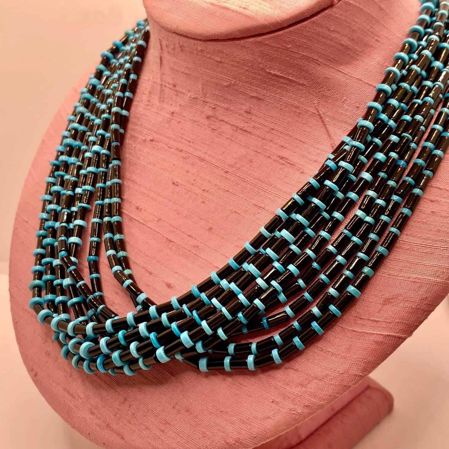 9 line onyx and turquoise necklace — Melina Fachidis (3)