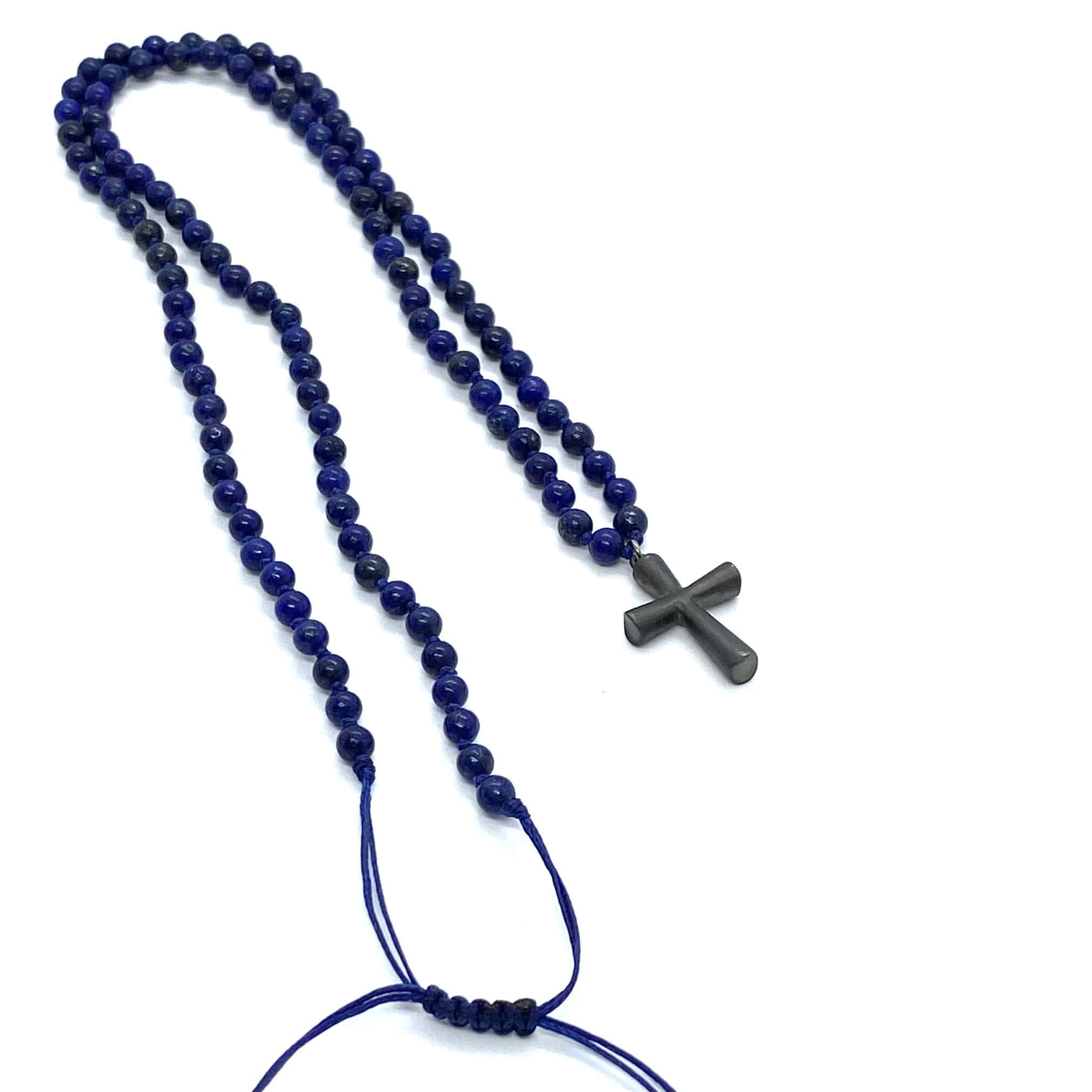 Men’s lapis lazuli rosary with silver cross pendan — Melina Fachidis (3)