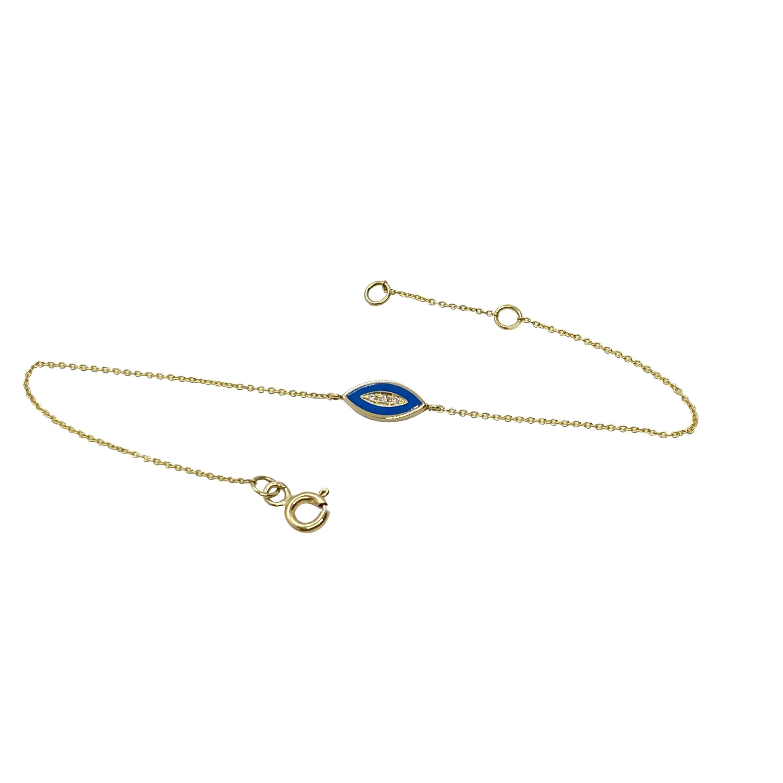 Royal blue enamel eye chain bracelet — Melina Fachidis (3)