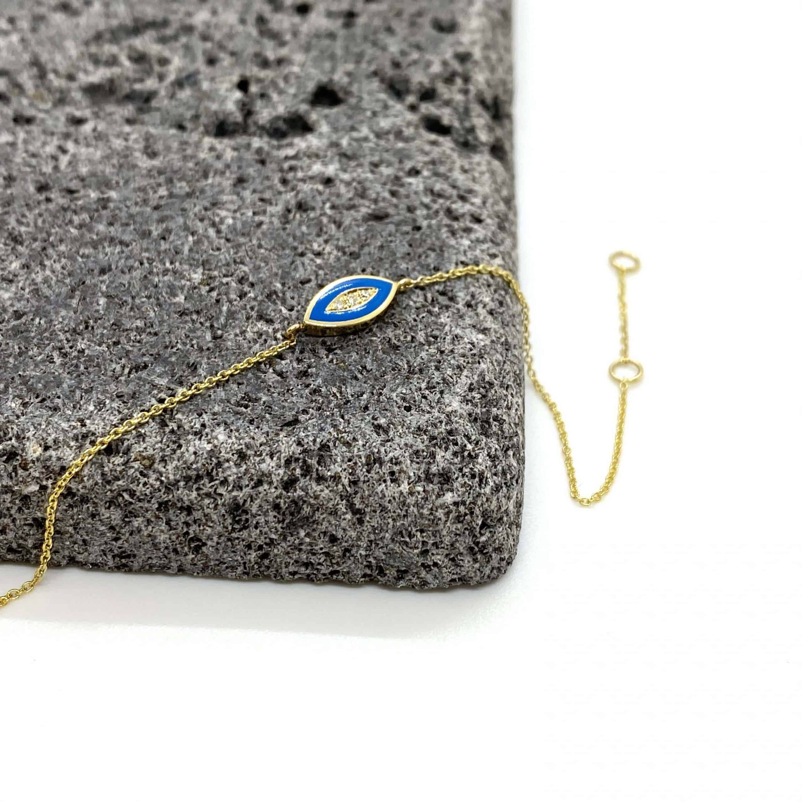Royal blue enamel eye chain bracelet — Melina Fachidis (4)