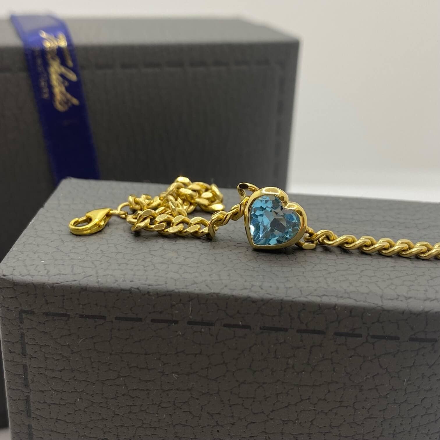 Heart blue topaz 80’s style bracelet — Melina Fachidis (5)