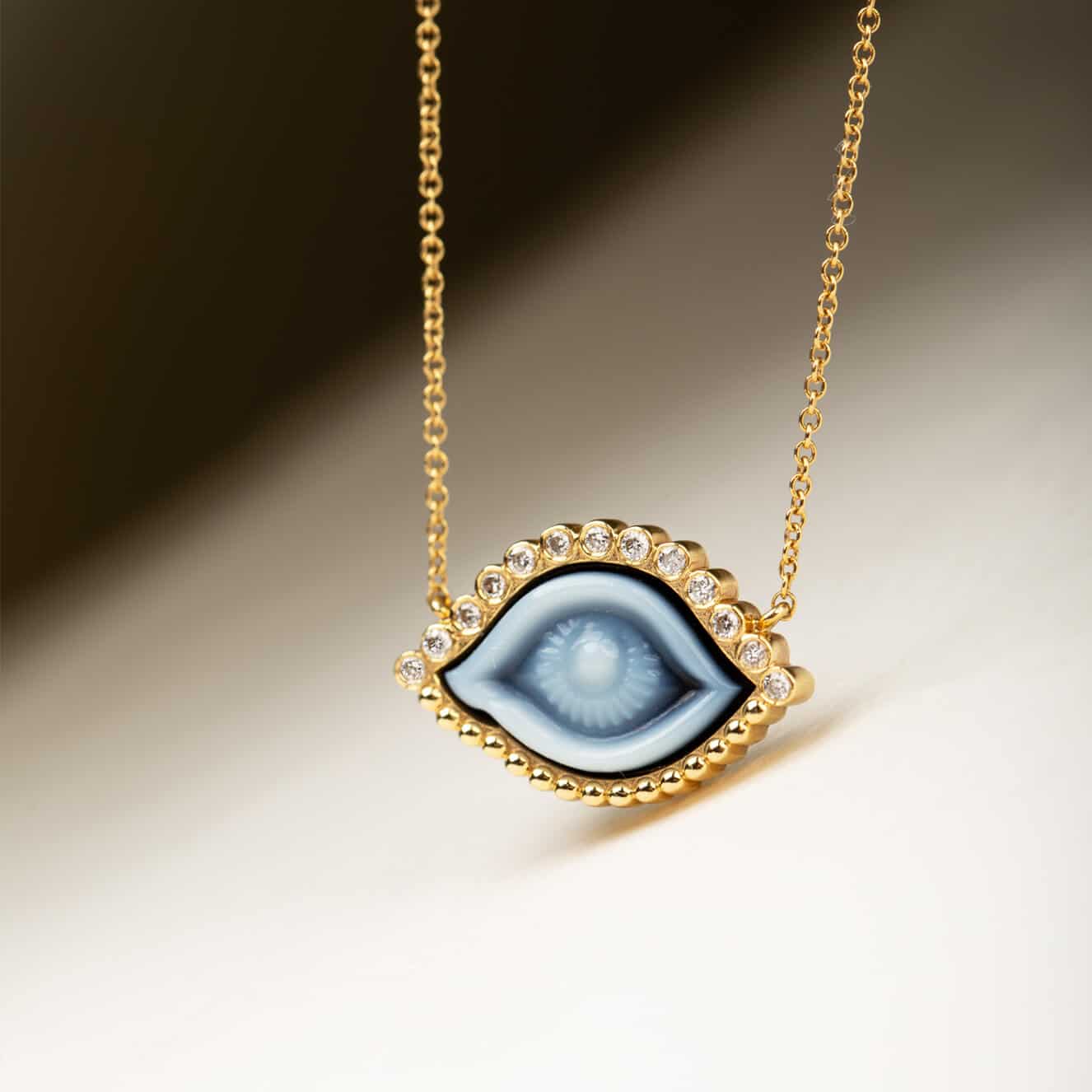 Eye engraved agate necklace — Melina Fachidis (2)
