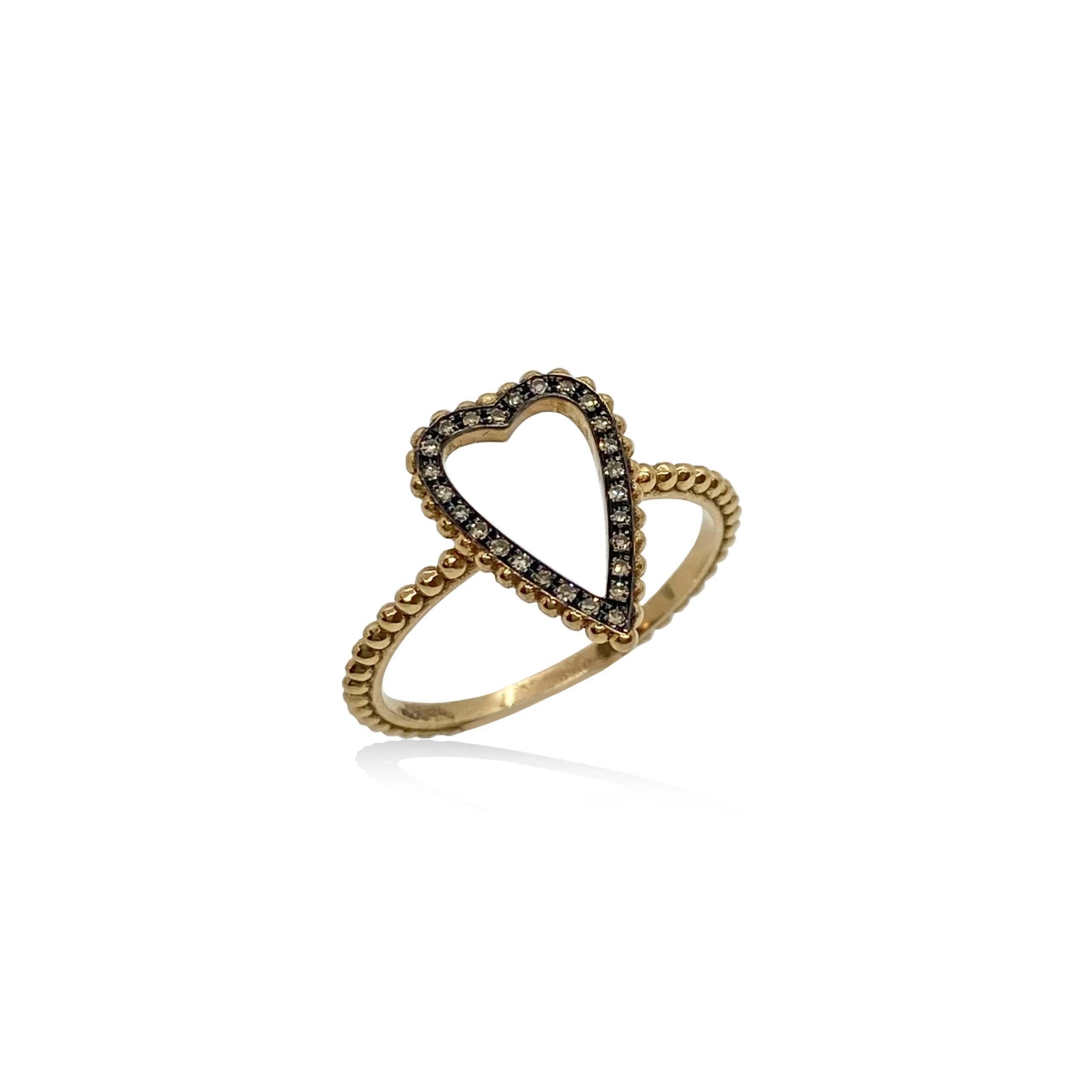 Brown diamond heart ring — Melina Fachidis (5)