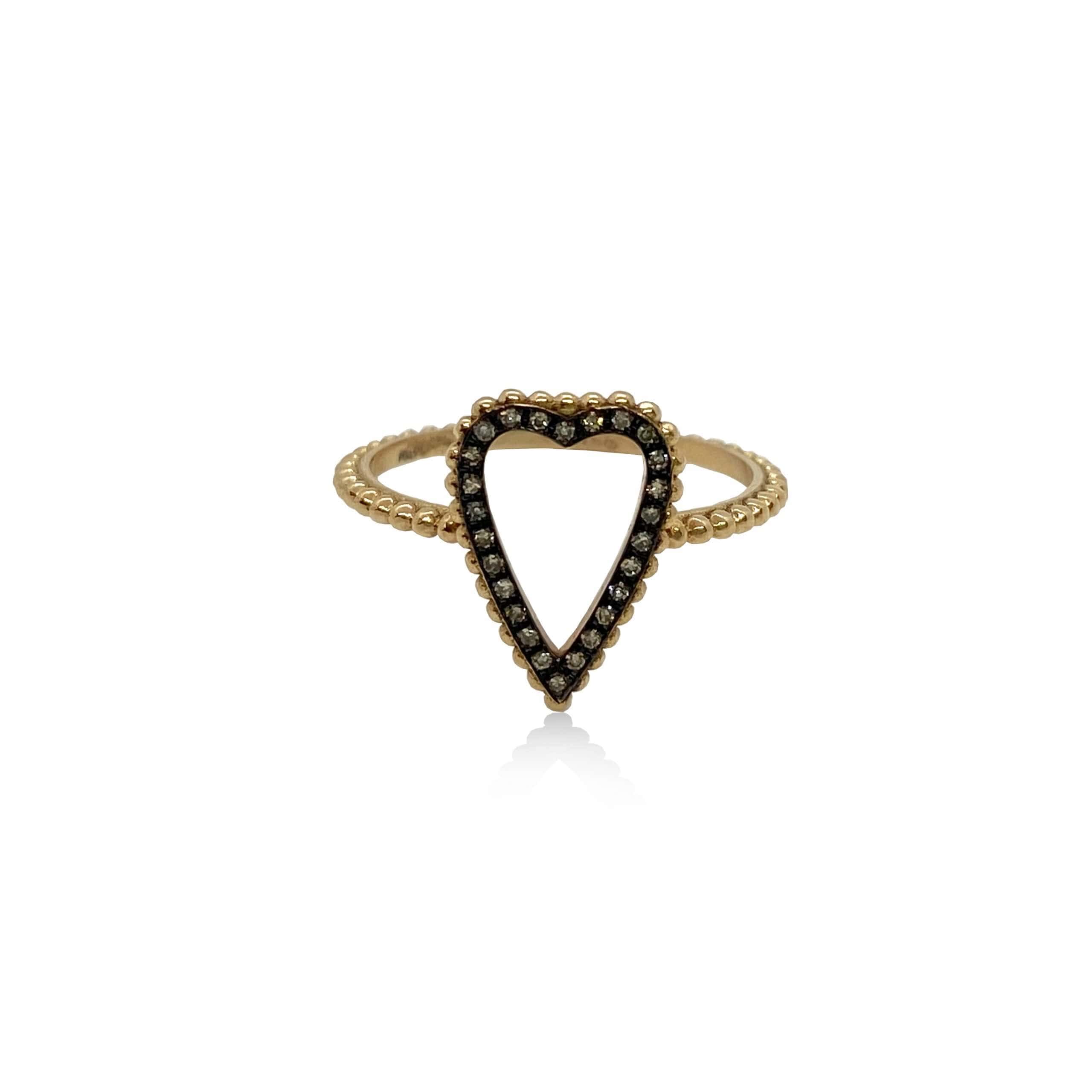 Brown diamond heart ring — Melina Fachidis (3)
