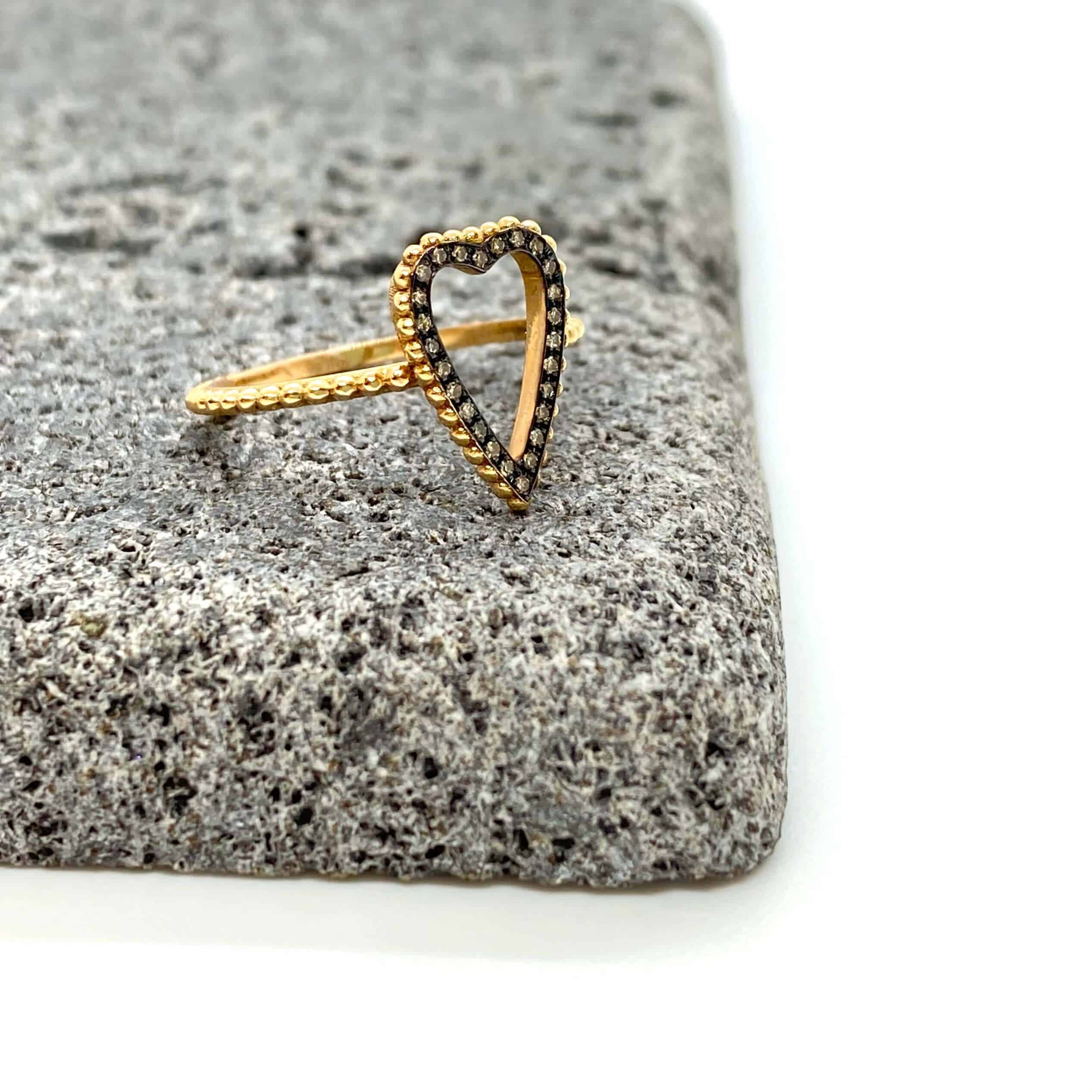 Brown diamond heart ring — Melina Fachidis (4)
