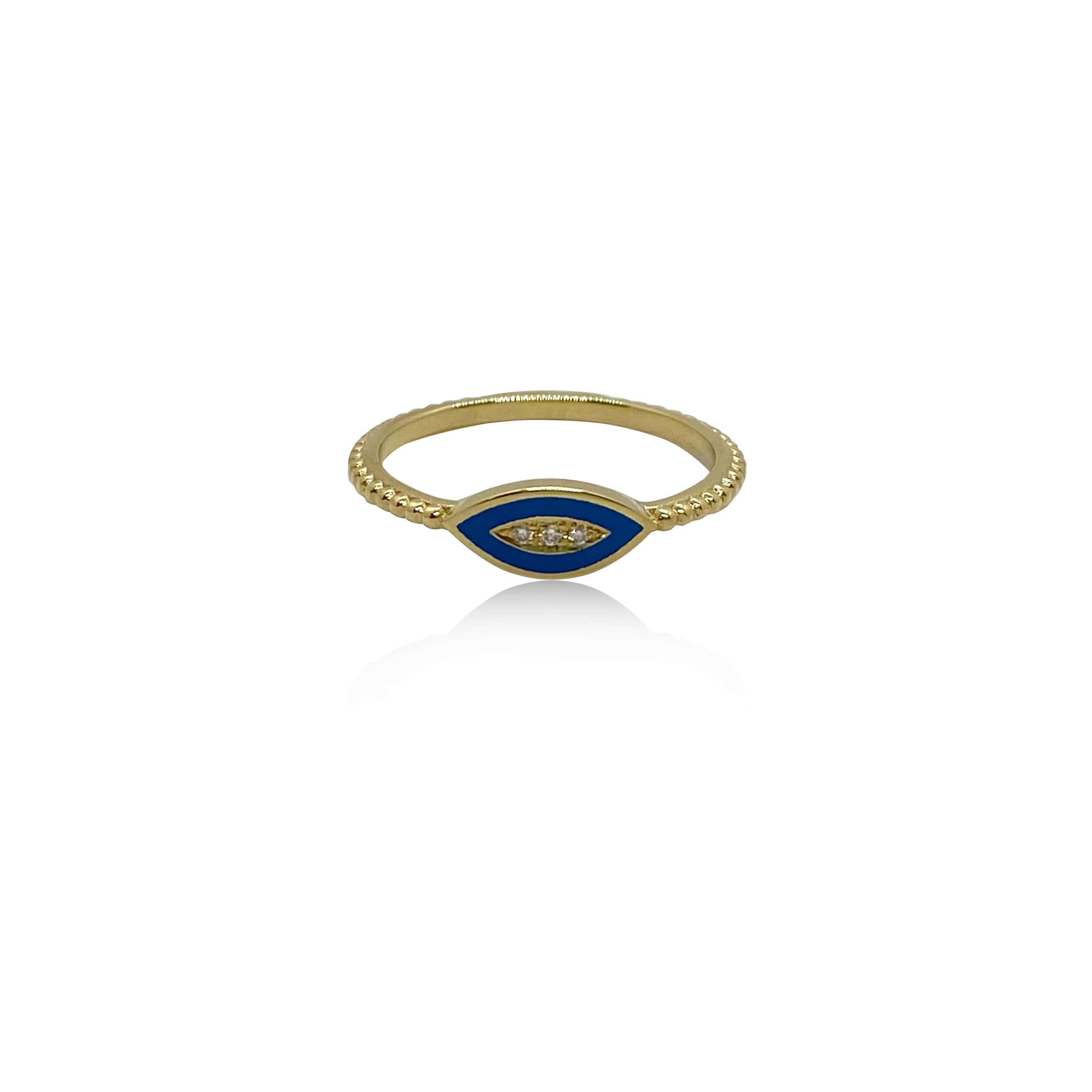 Royal blue enamel eye-shaped dot ring — Melina Fachidis (2)