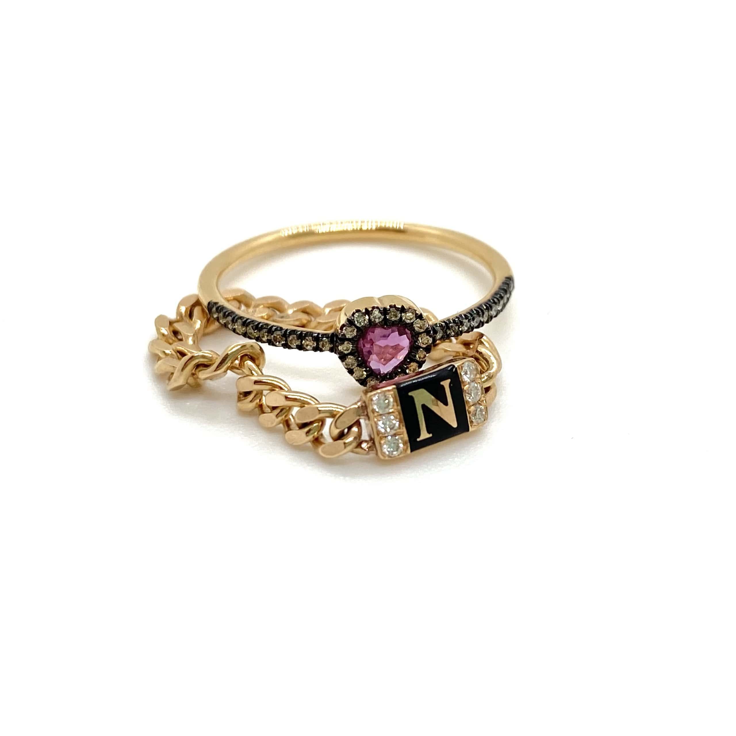 Initial chain ring with diamonds — Melina Fachidis (3)