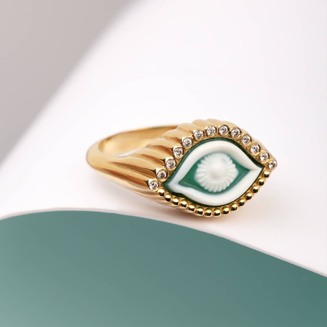 Eye-shaped carved agate ring — Melina Fachidis (2)