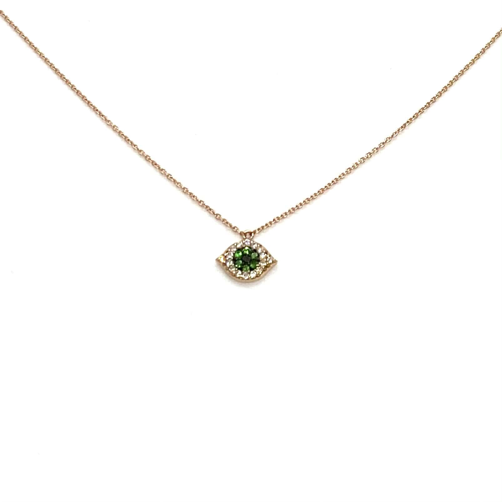Tsavorite & diamond eye-shaped fine pendant — Melina Fachidis (2)