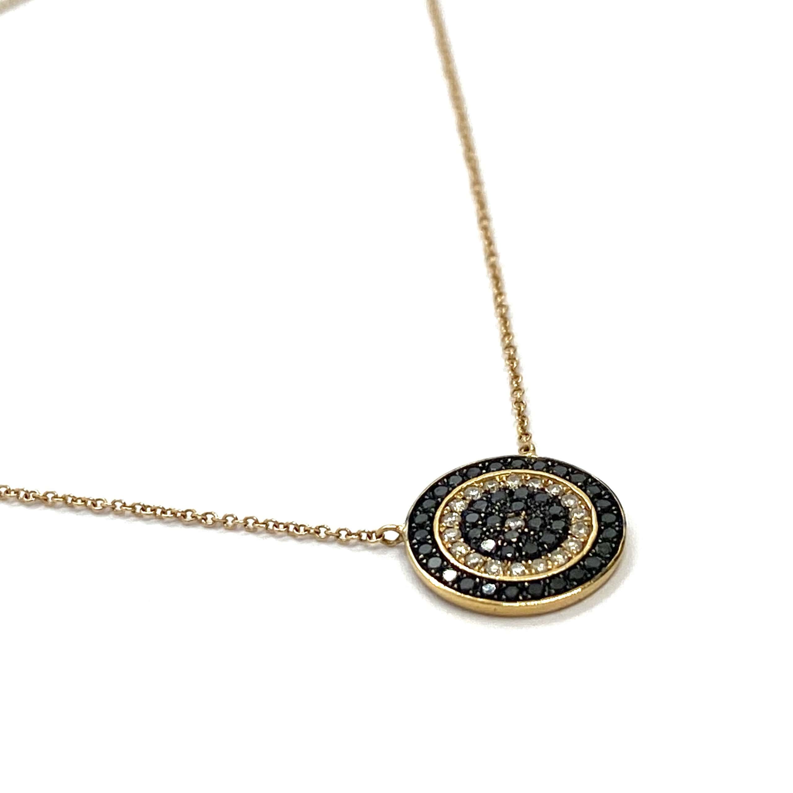 Black & white round diamond eye pendant — Melina Fachidis (5)