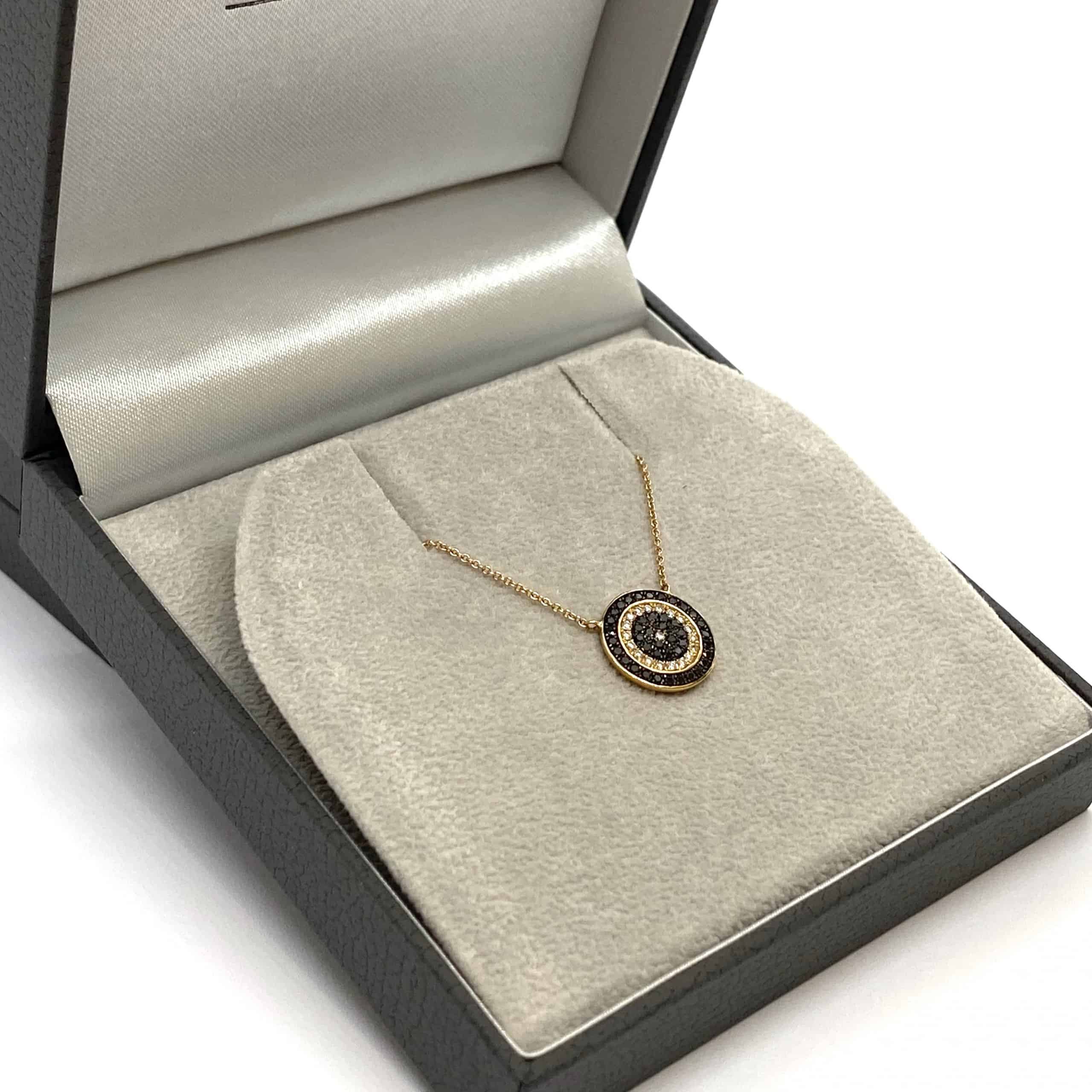 Black & white round diamond eye pendant — Melina Fachidis (6)