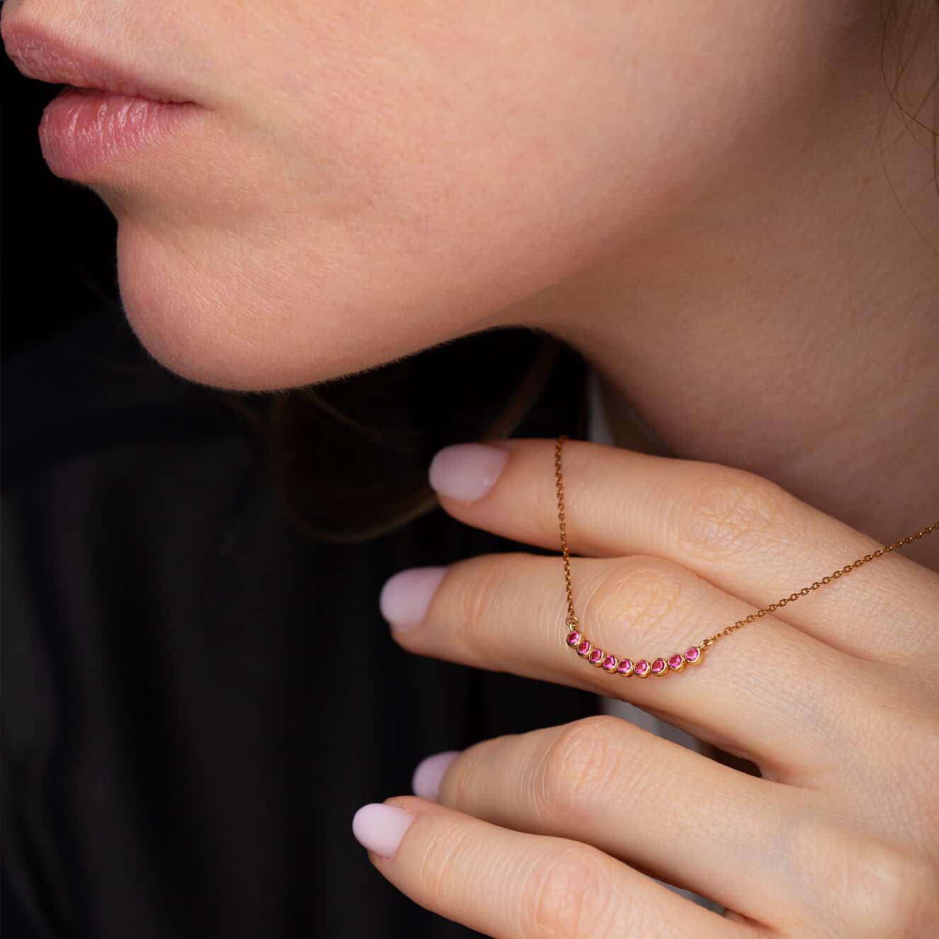 Pink topaz line pendant — Melina Fachidis (3)