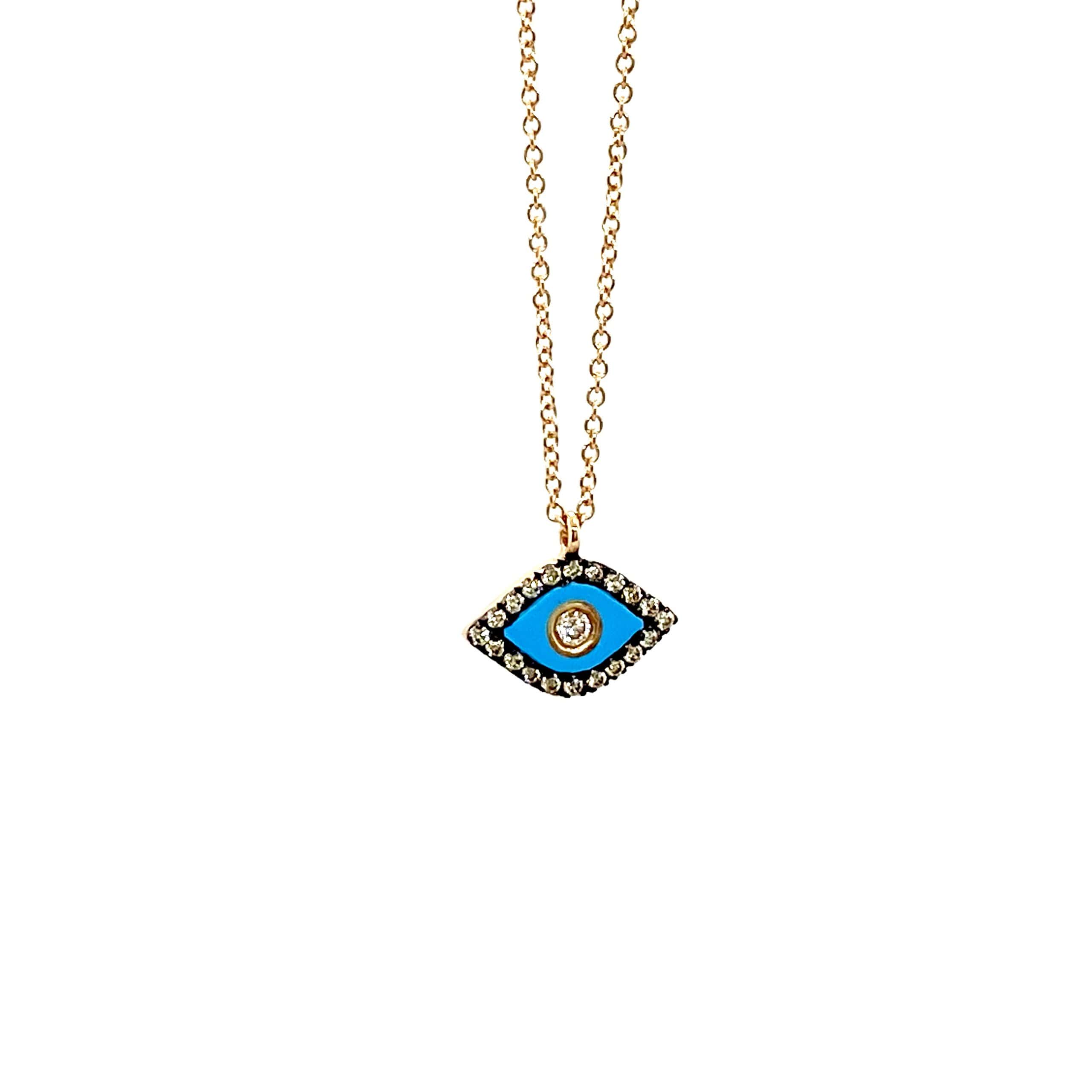 Small turquoise eye shaped pendant — Melina Fachidis (4)