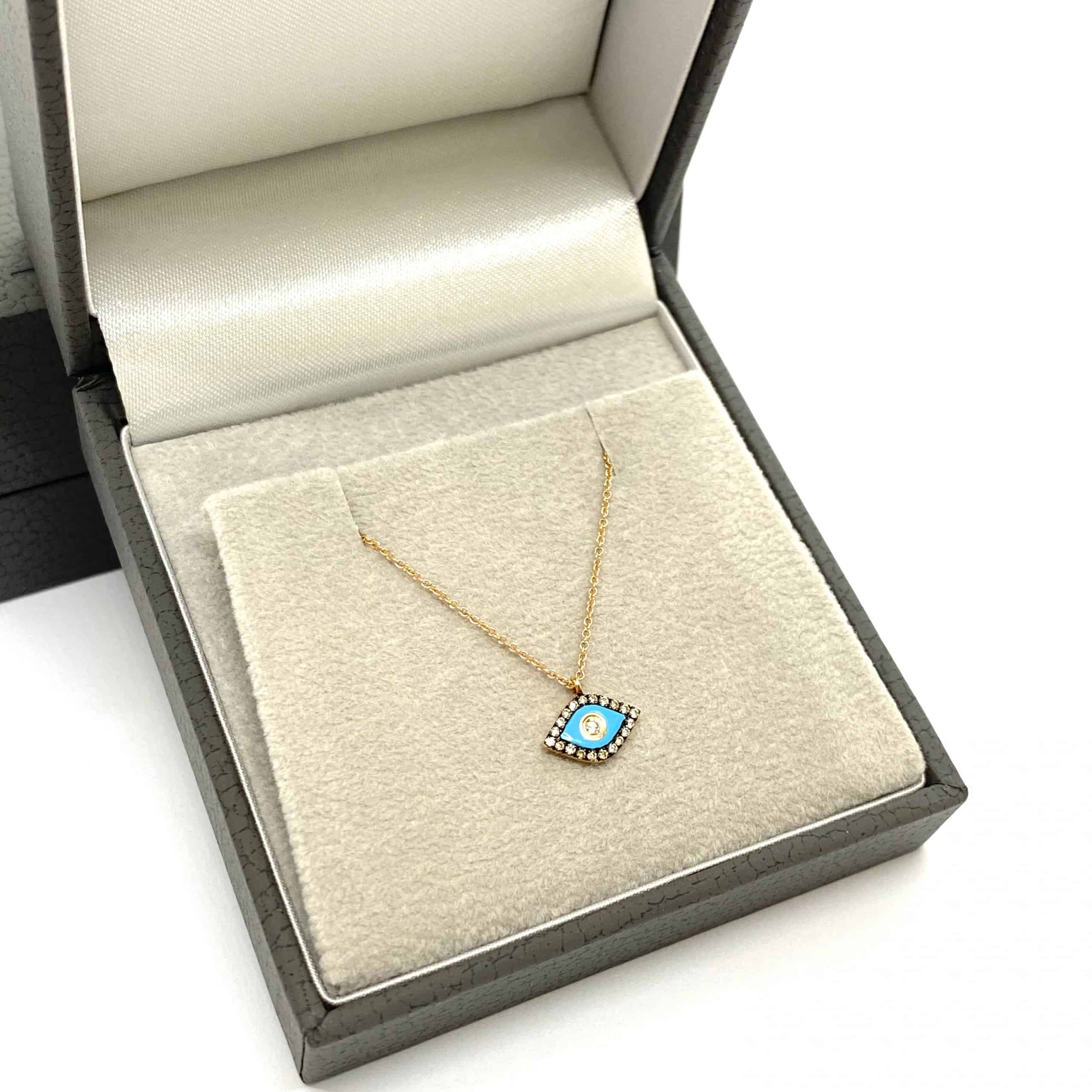 Small turquoise eye shaped pendant — Melina Fachidis (5)