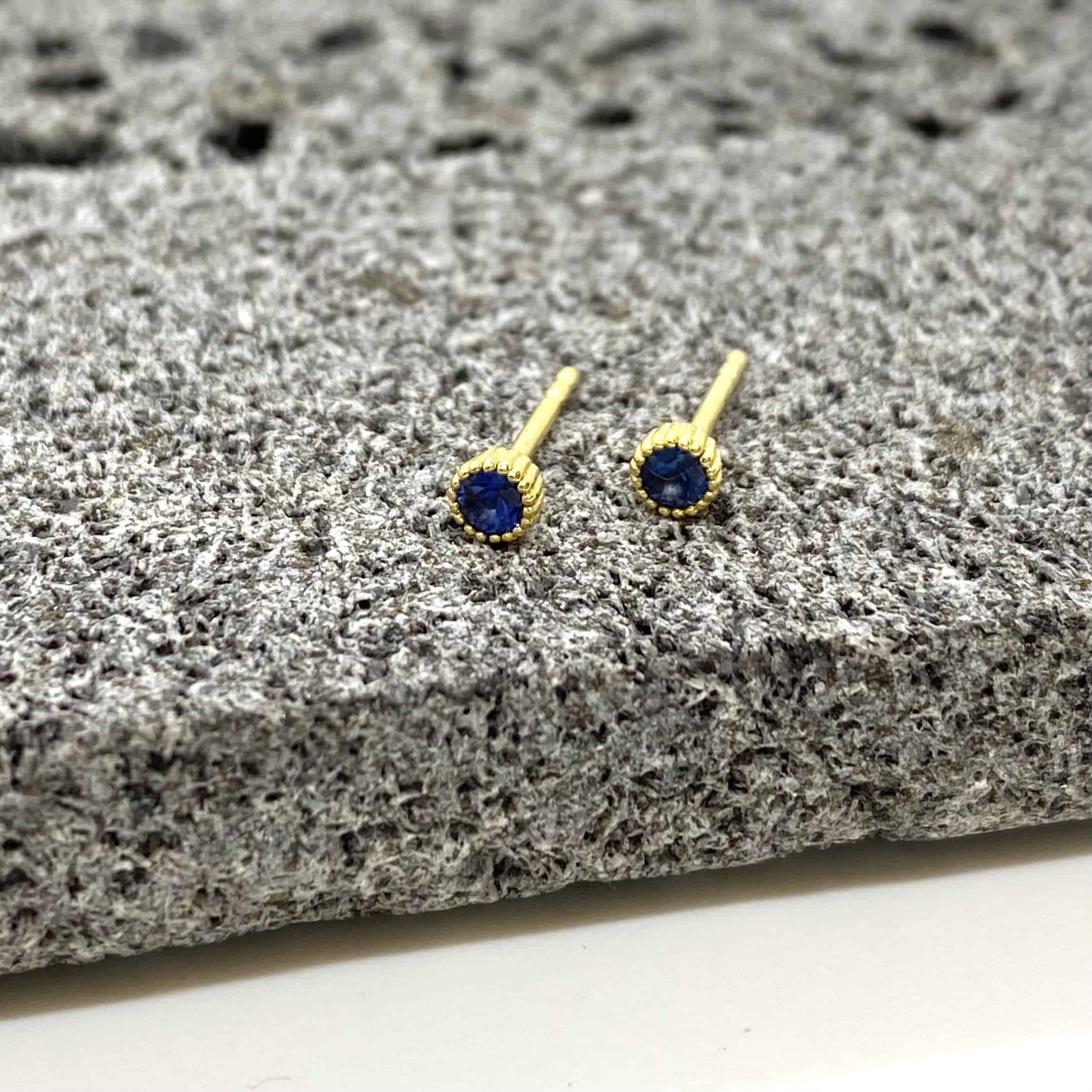 Blue sapphire pair of stud earrings — Melina Fachidis (3)