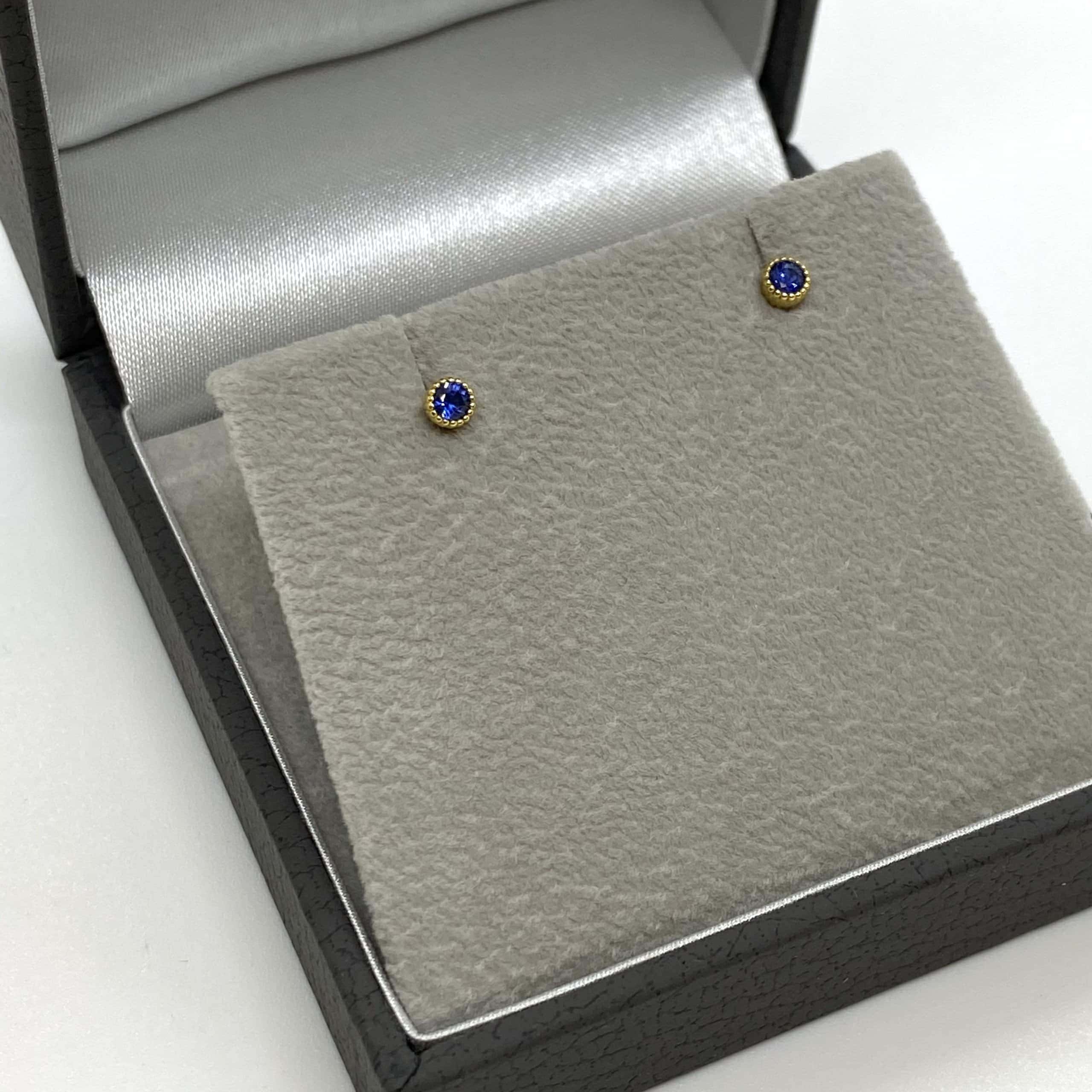 Blue sapphire pair of stud earrings — Melina Fachidis (4)