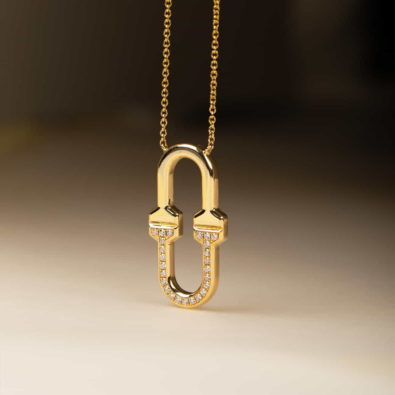 Unisex chain necklace with diamonds — Melina Fachidis (2)
