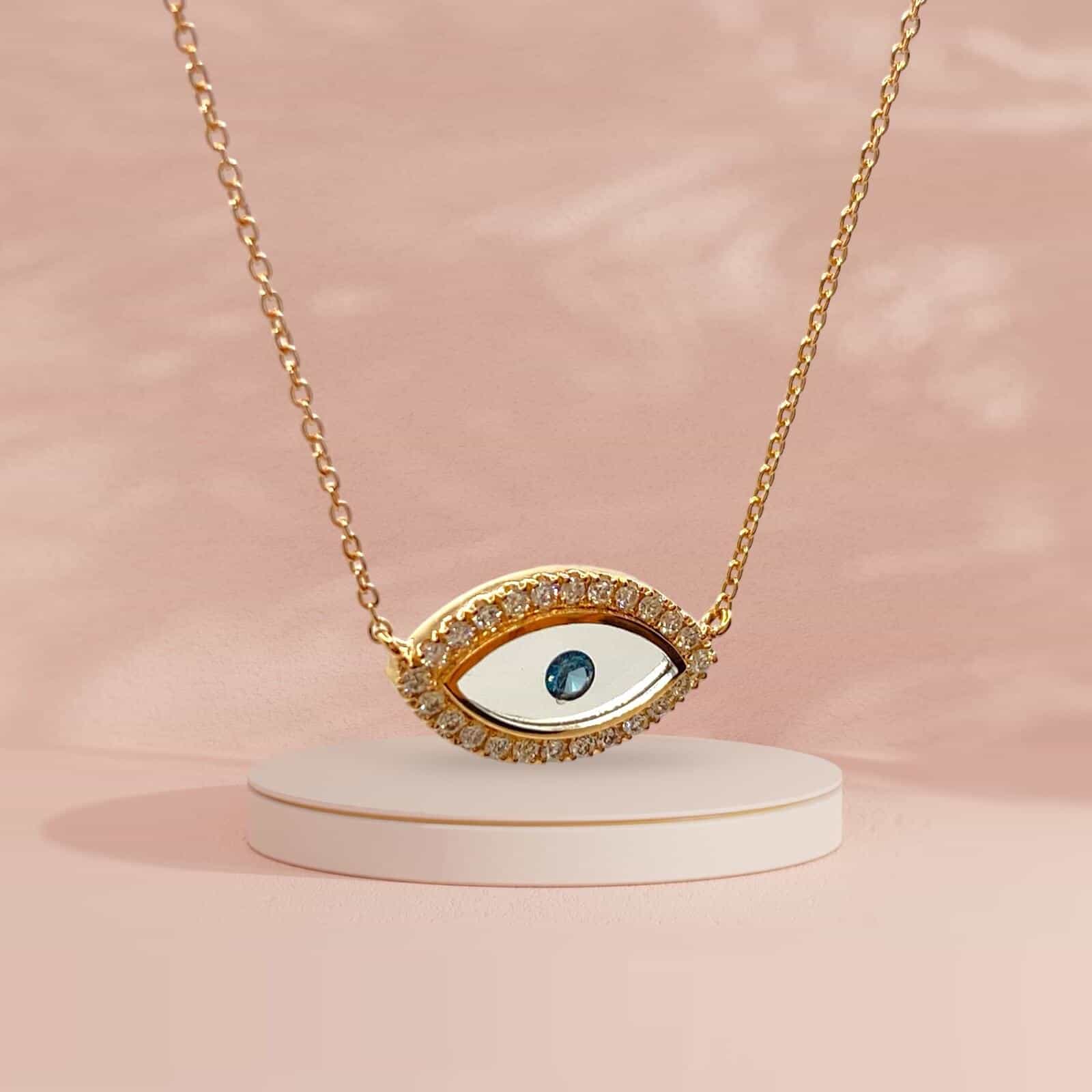 Transparent eye blue diamond pendant — Melina Fachidis (4)