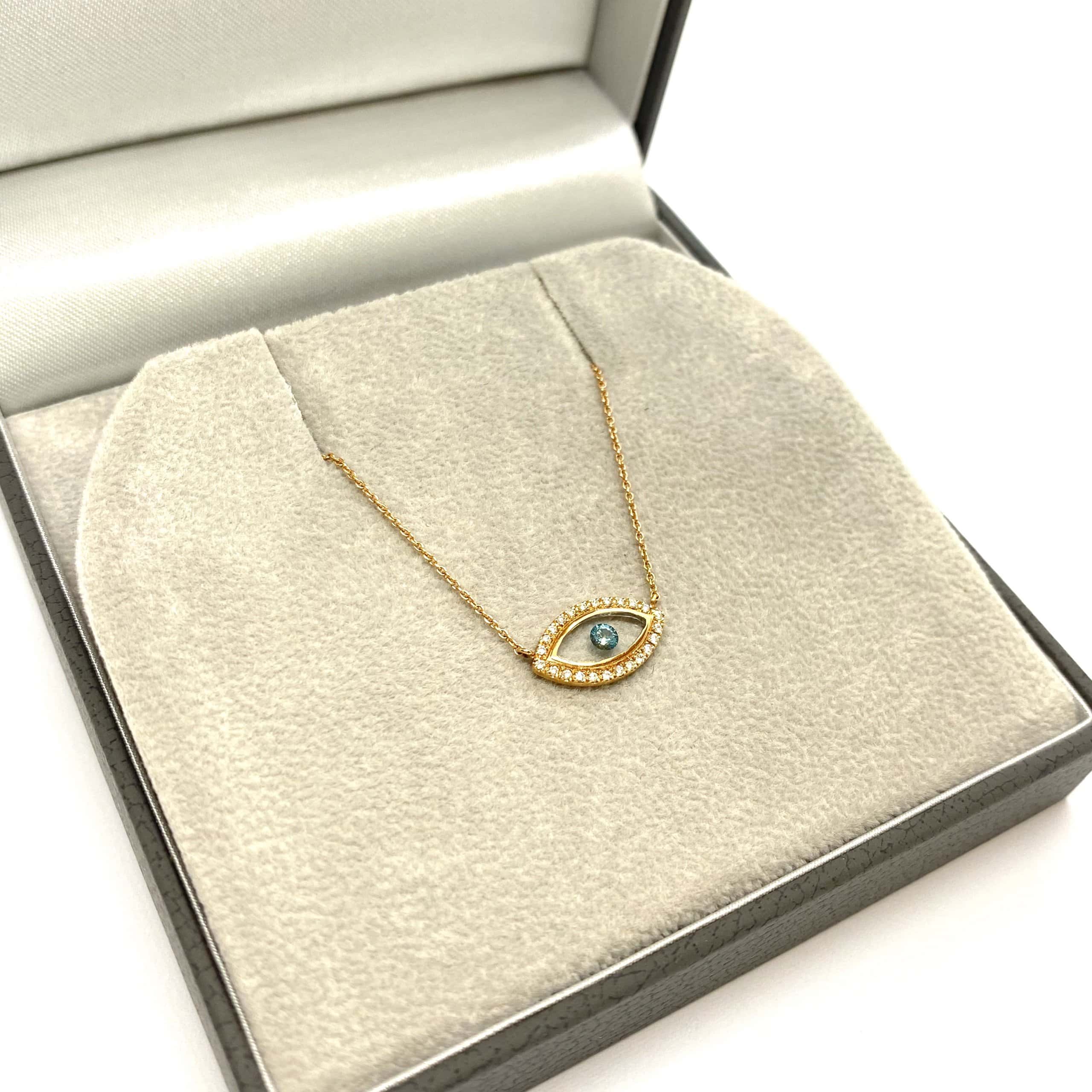 Transparent eye blue diamond pendant — Melina Fachidis (6)