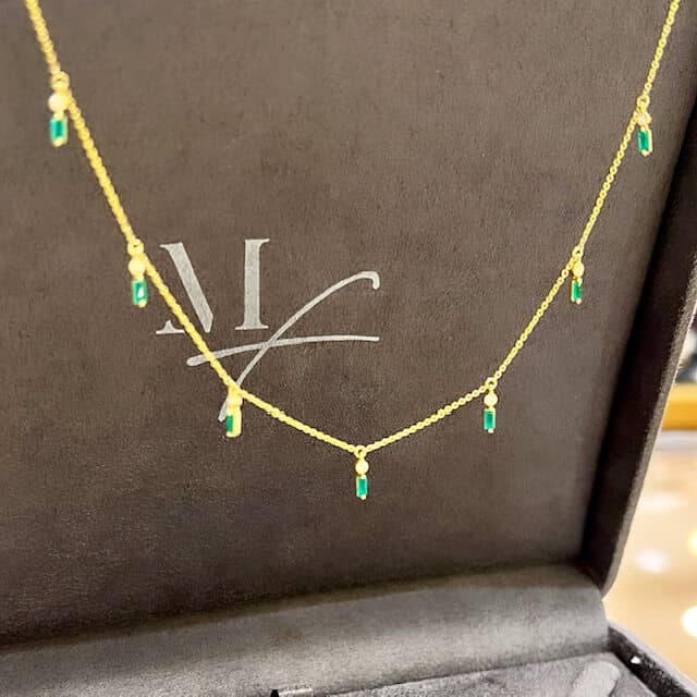 Green agate and diamond necklace — Melina Fachidis (5)
