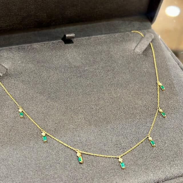 Green agate and diamond necklace — Melina Fachidis (4)