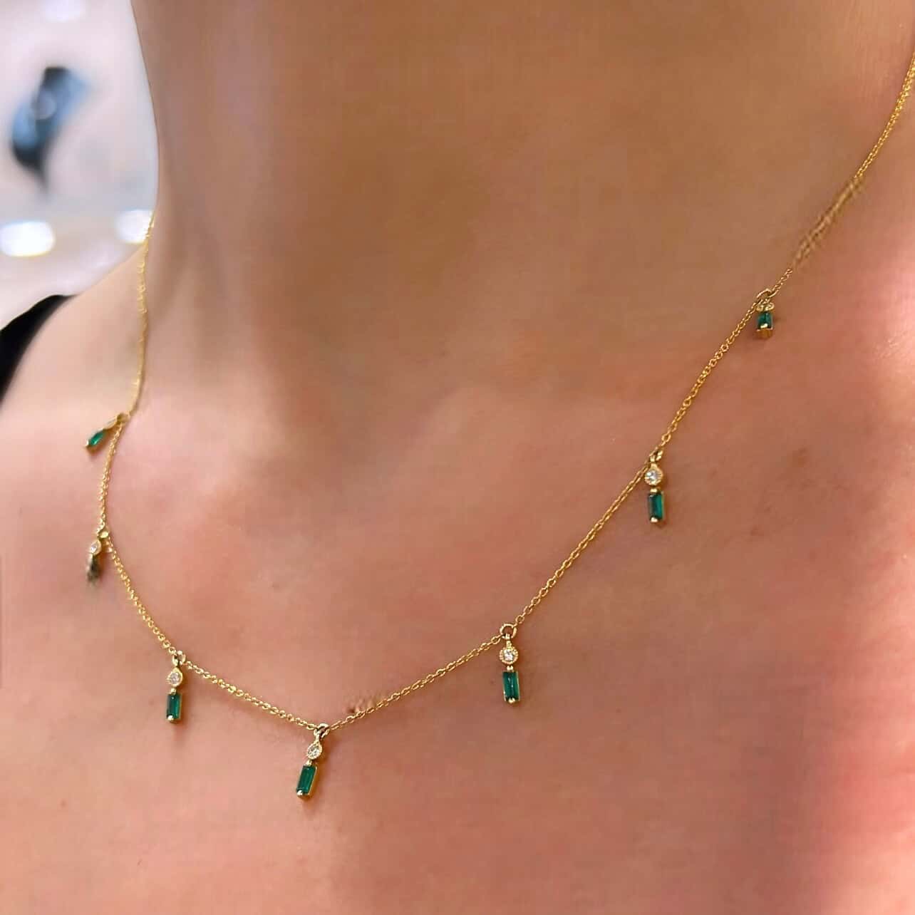Green agate and diamond necklace — Melina Fachidis (3)