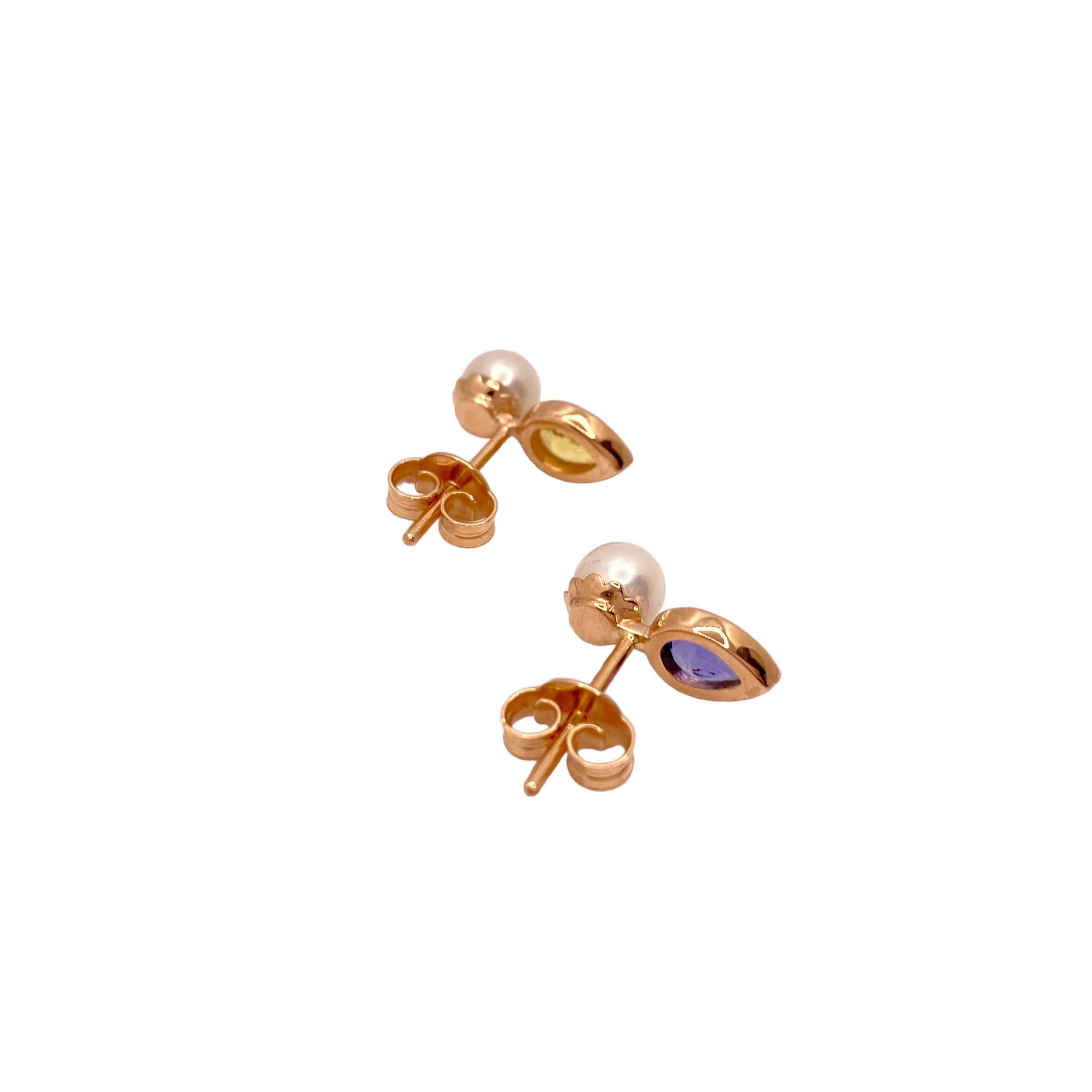 Sapphire & pearl stud earrings — Melina Fachidis (4)