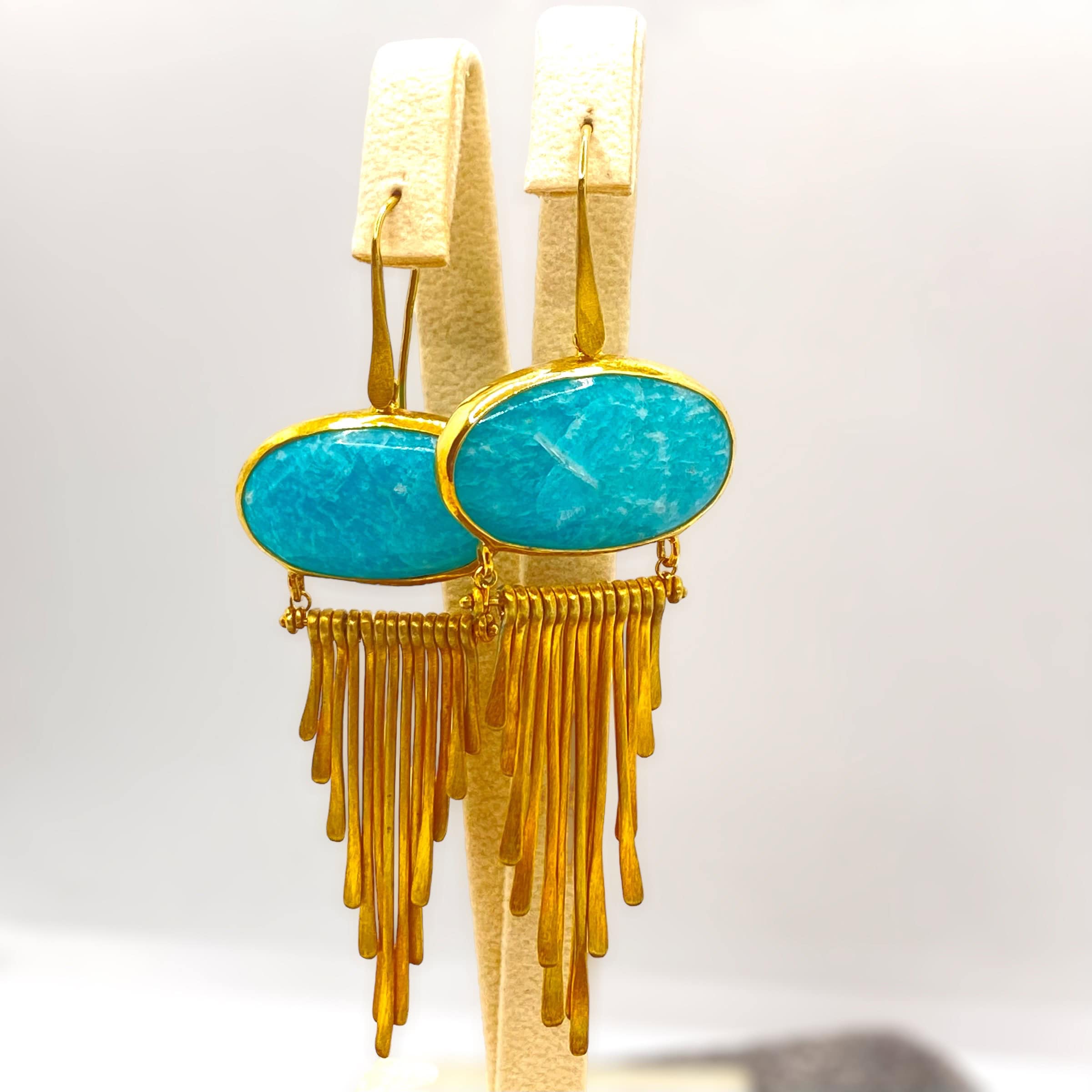 Amazonite long earrings — Melina Fachidis (2)