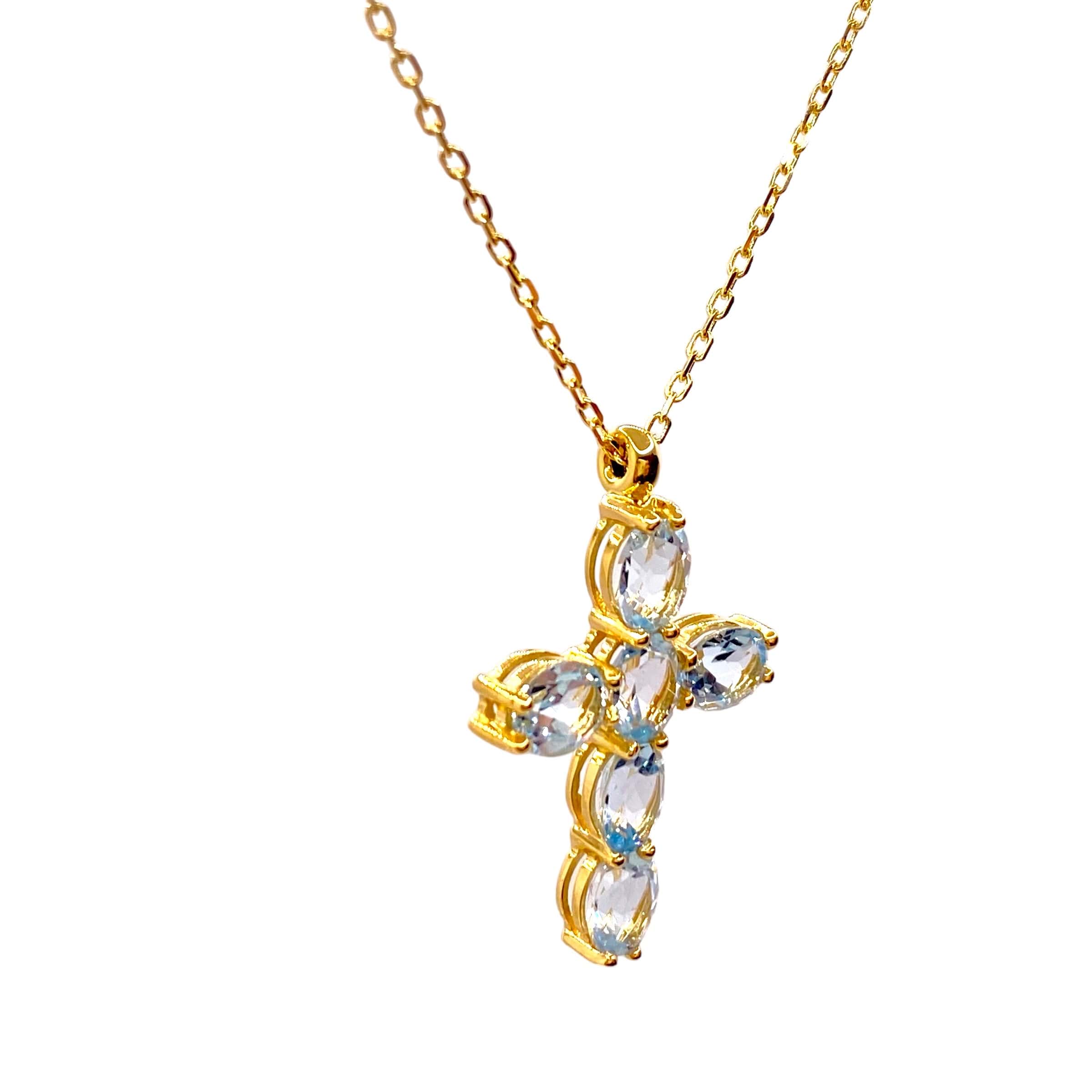 Sky Blue topaz cross pendant — Melina Fachidis (3)