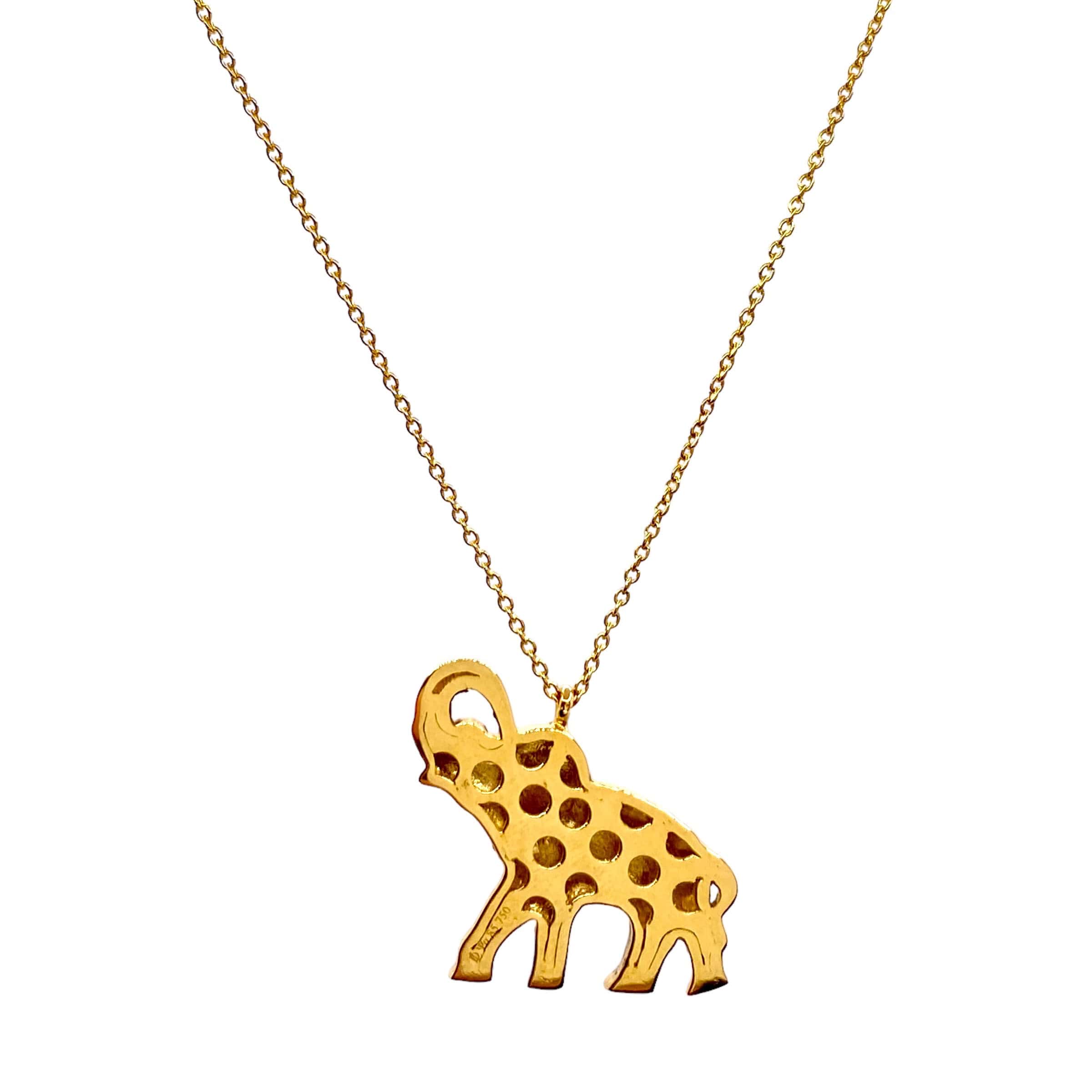 Enamelled & ruby elephant chain necklace — Melina Fachidis (2)