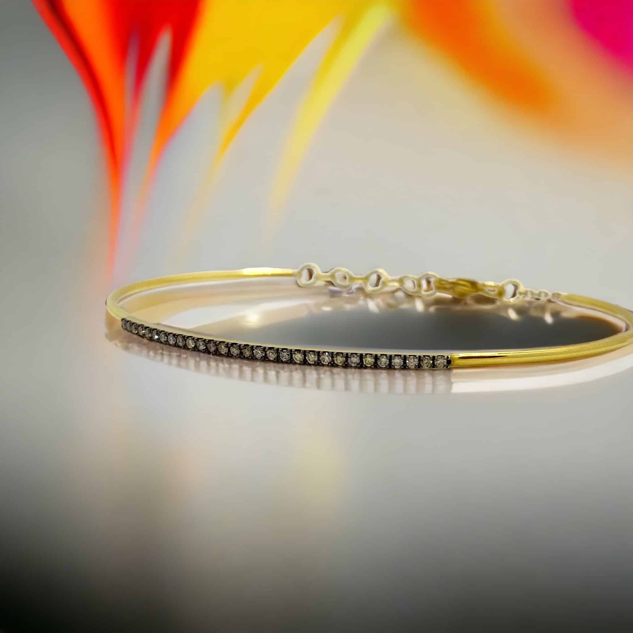 Brown diamond cuff bracelet set on 18k yellow gold — Melina Fachidis (8)