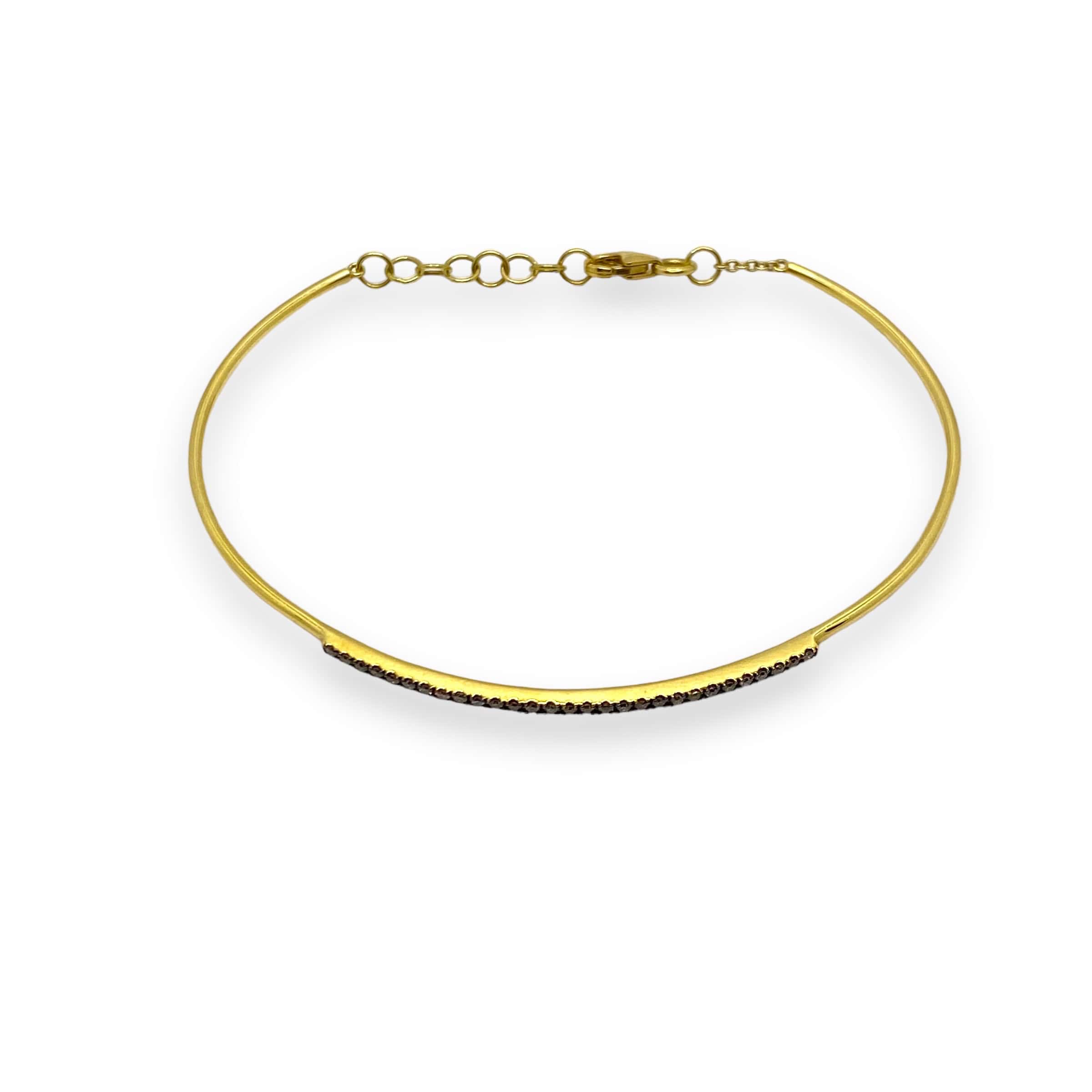 Brown diamond cuff bracelet set on 18k yellow gold — Melina Fachidis (2)