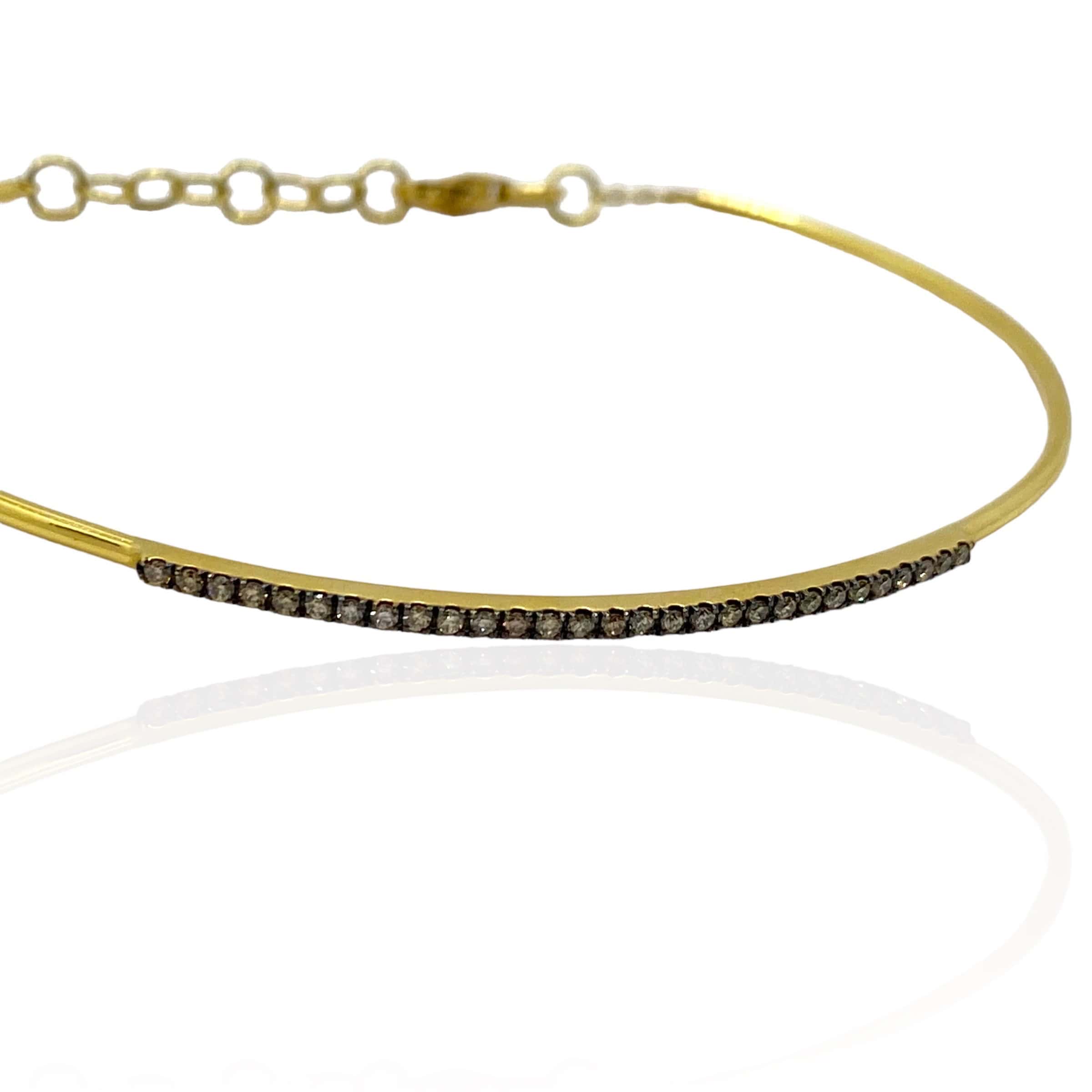 Brown diamond cuff bracelet set on 18k yellow gold — Melina Fachidis (6)