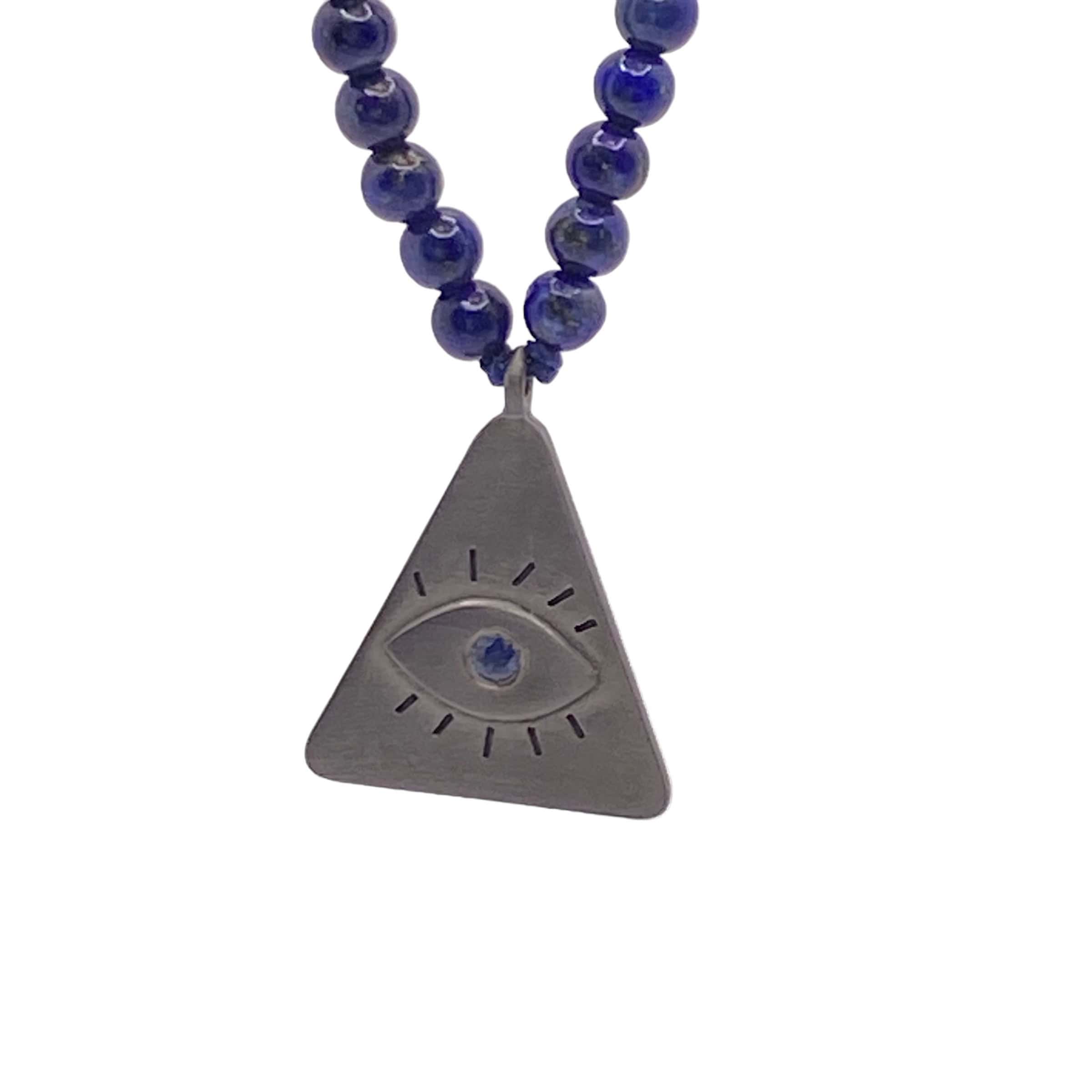 Triangle eye pendant set on lapis lazuli — Melina Fachidis (4)