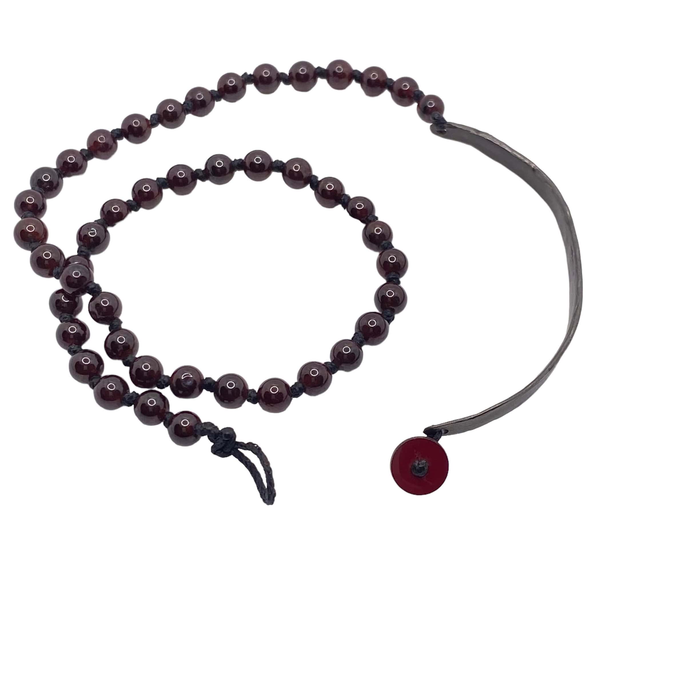 Double garnet and rhodium silver bracelet — Melina Fachidis (3)