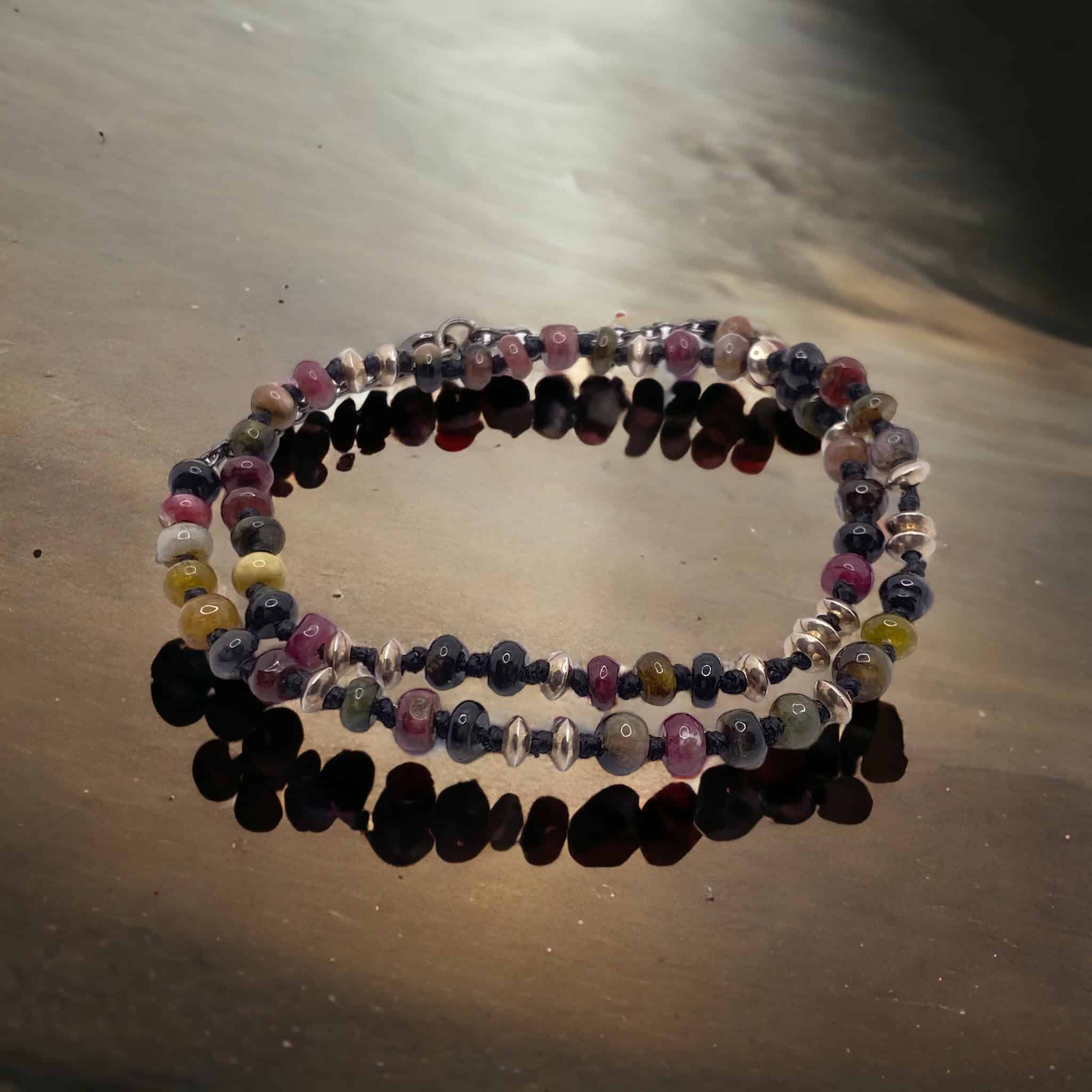 Multi tourmaline silver double bracelet — Melina Fachidis (3)