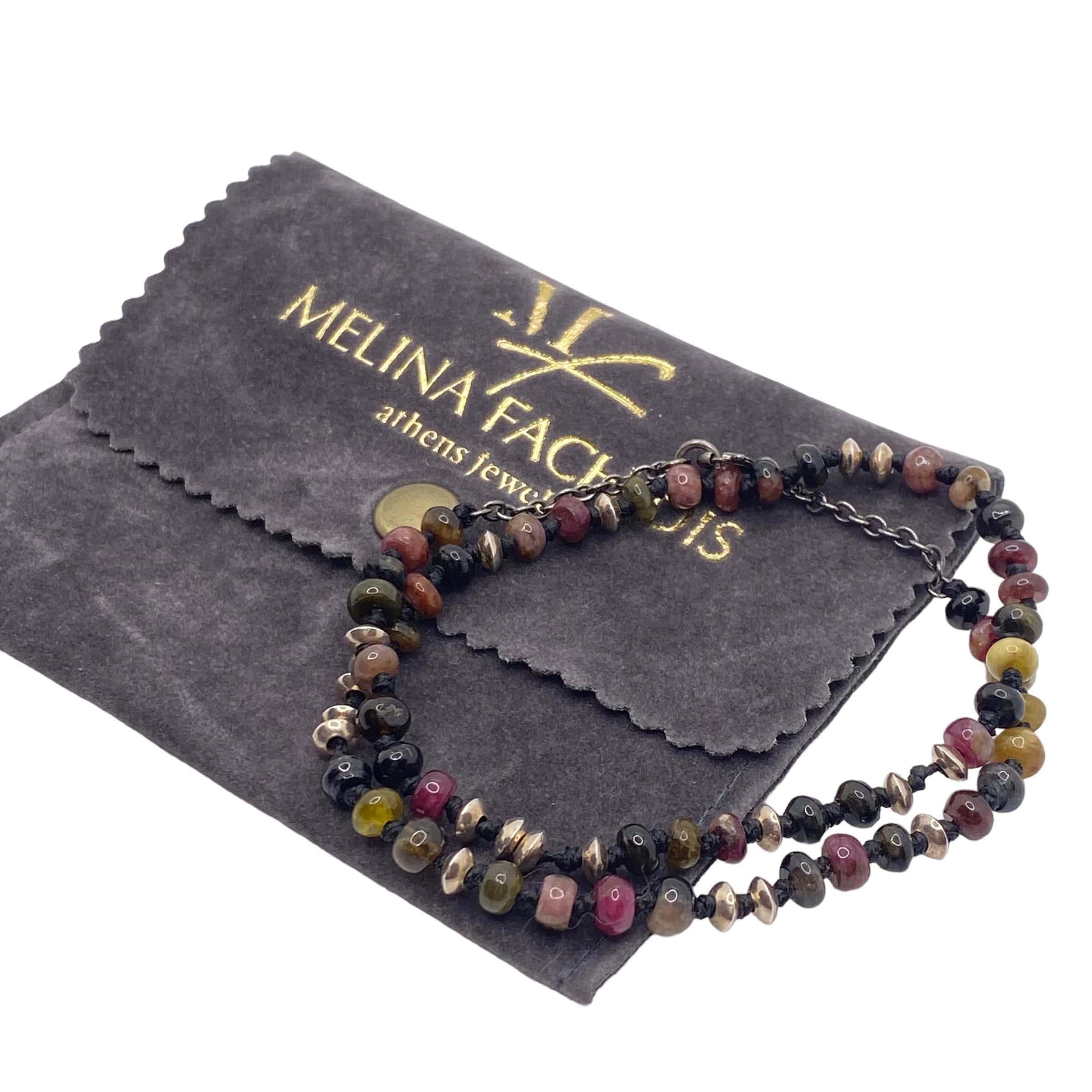 Multi tourmaline silver double bracelet — Melina Fachidis (4)