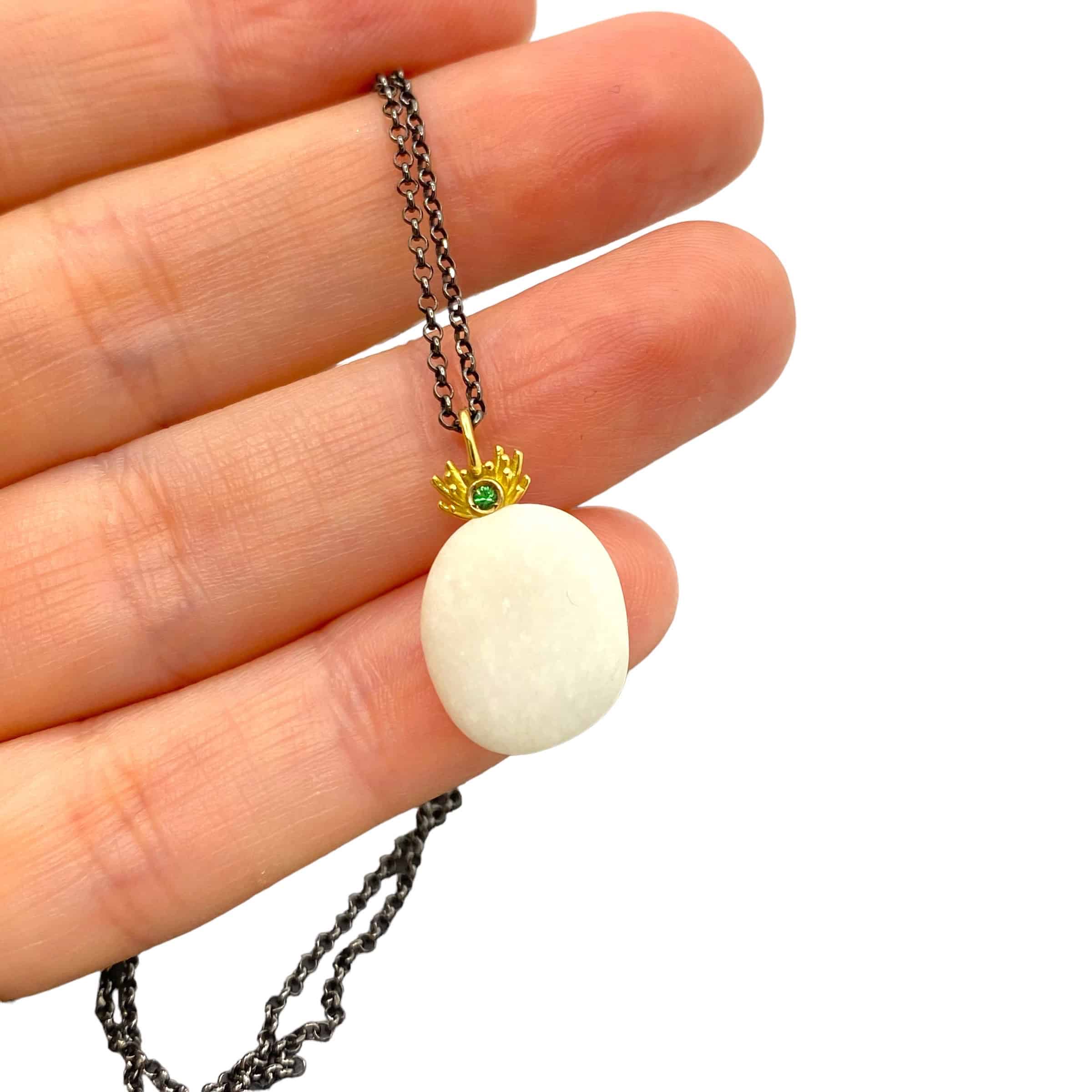 Pineapple sea pebble necklace — Melina Fachidis (2)