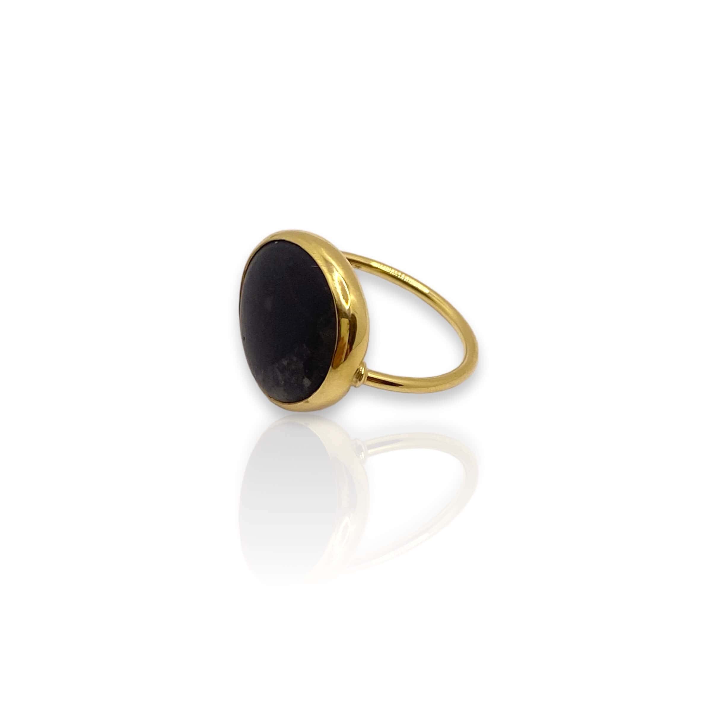 Black sea pebble ring — Melina Fachidis (2)