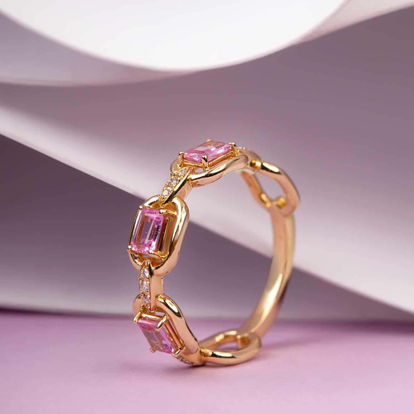 Chain ring with pink sapphires and diamonds — Melina Fachidis (2)