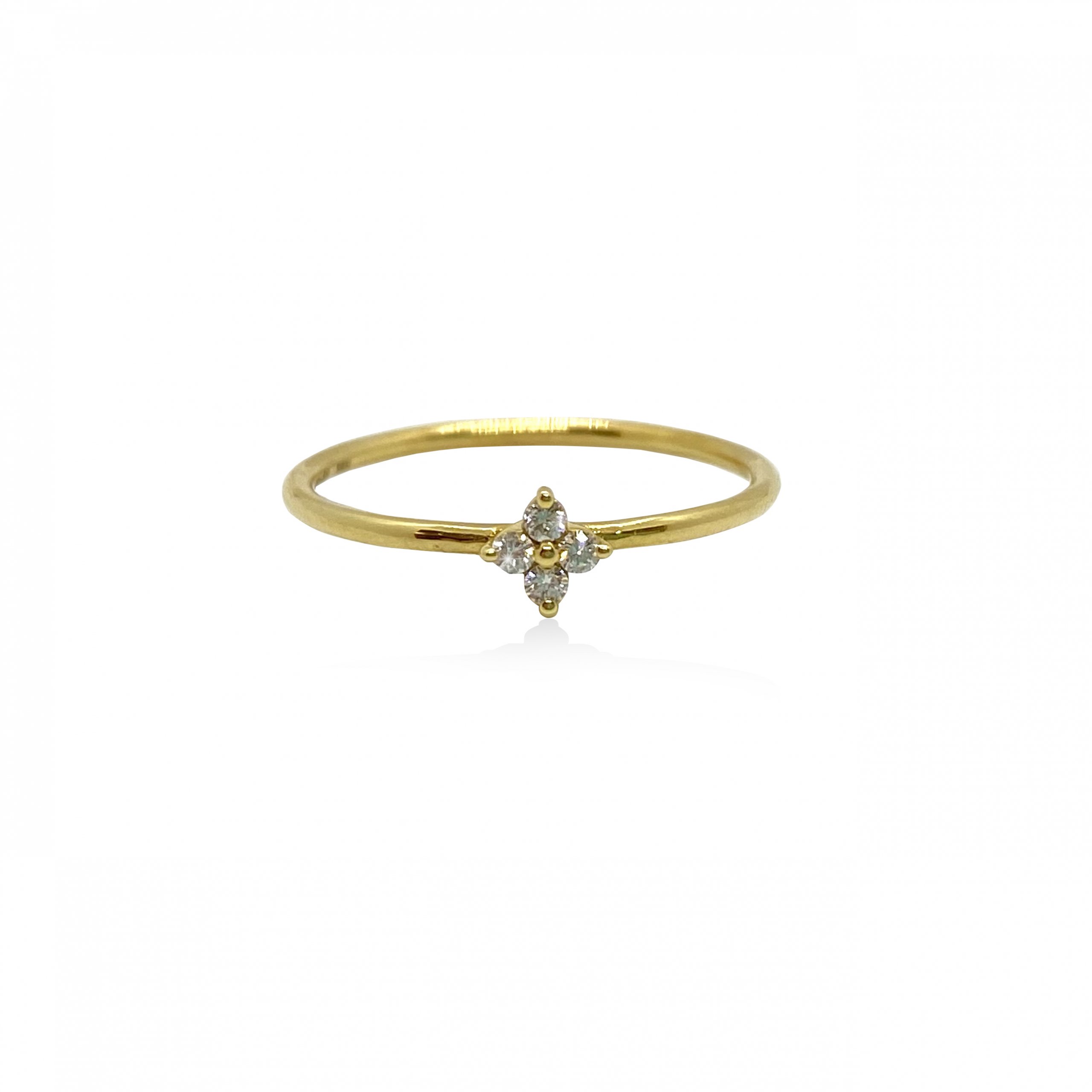 Diamond flower 18k yellow gold fine ring — Melina Fachidis (2)