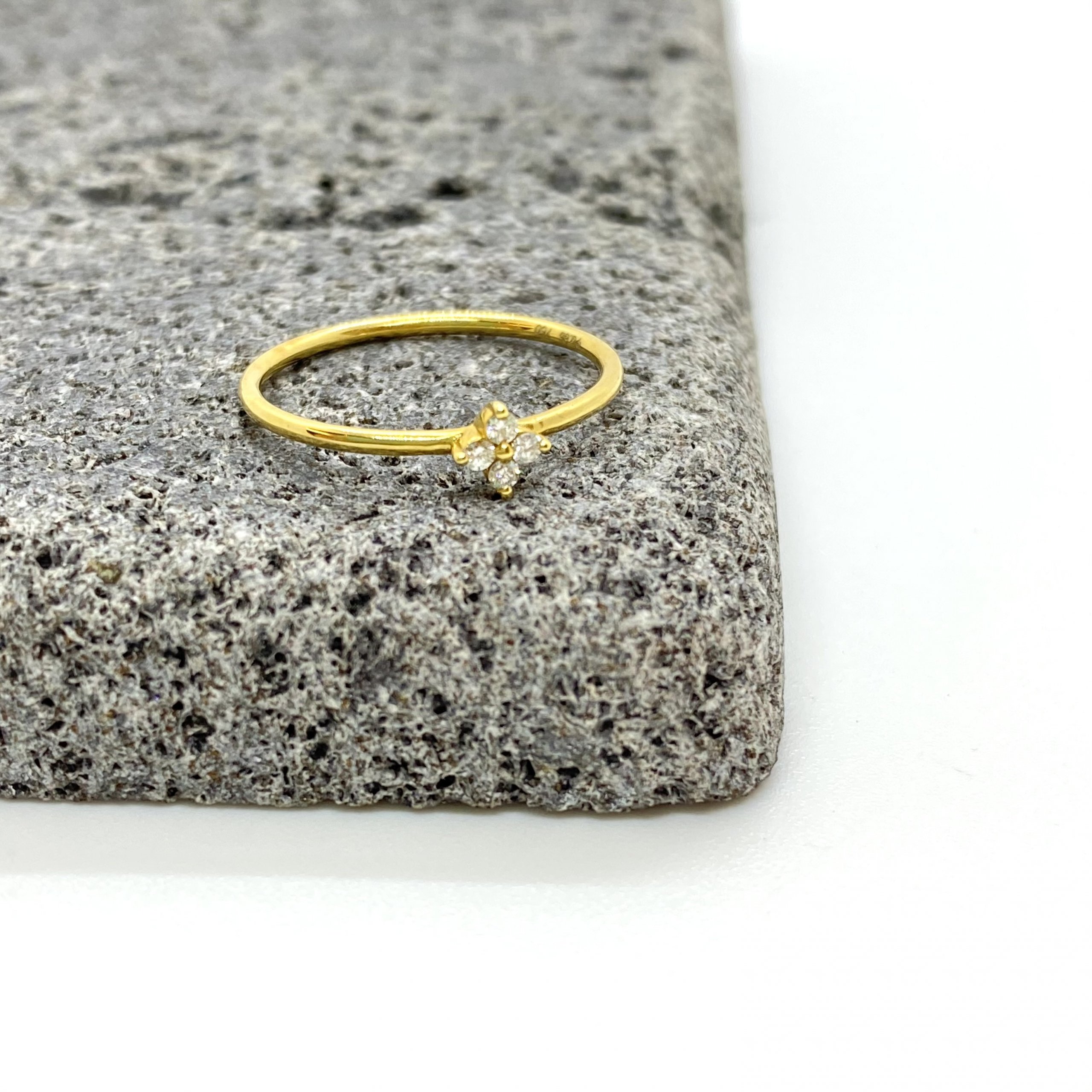 Diamond flower 18k yellow gold fine ring — Melina Fachidis (3)