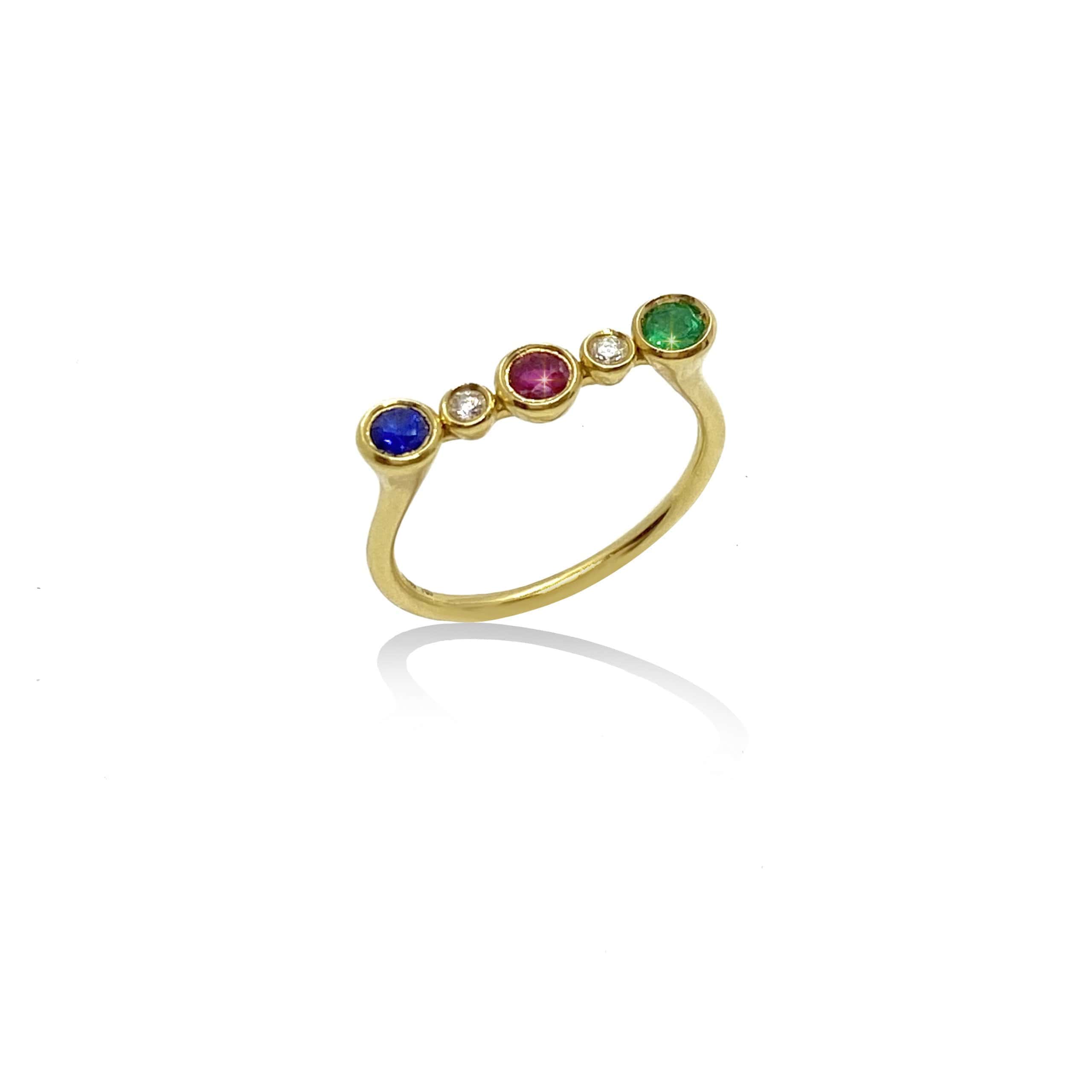 Gemstone trilogy/diamond ring — Melina Fachidis