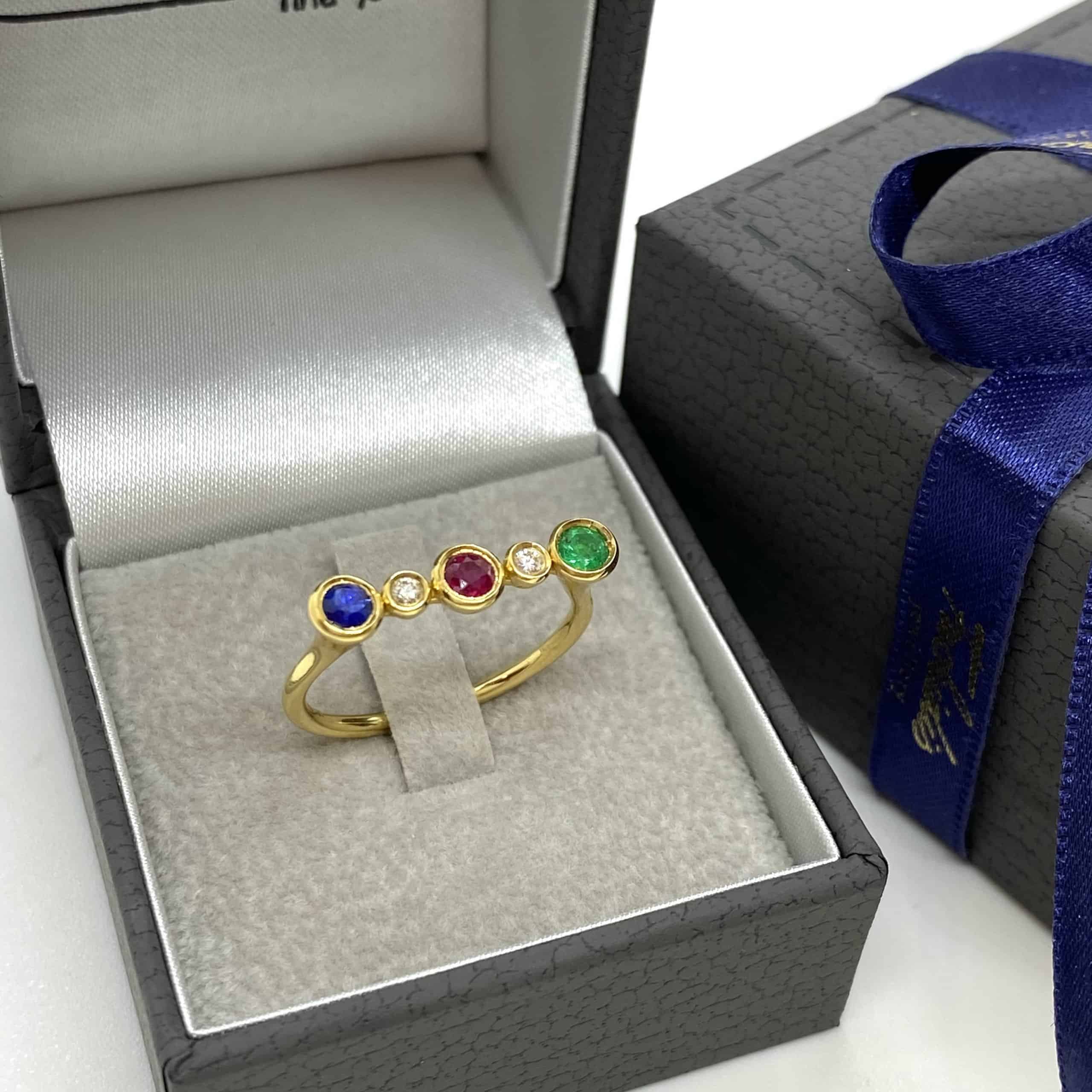 Gemstone trilogy/diamond ring — Melina Fachidis (3)