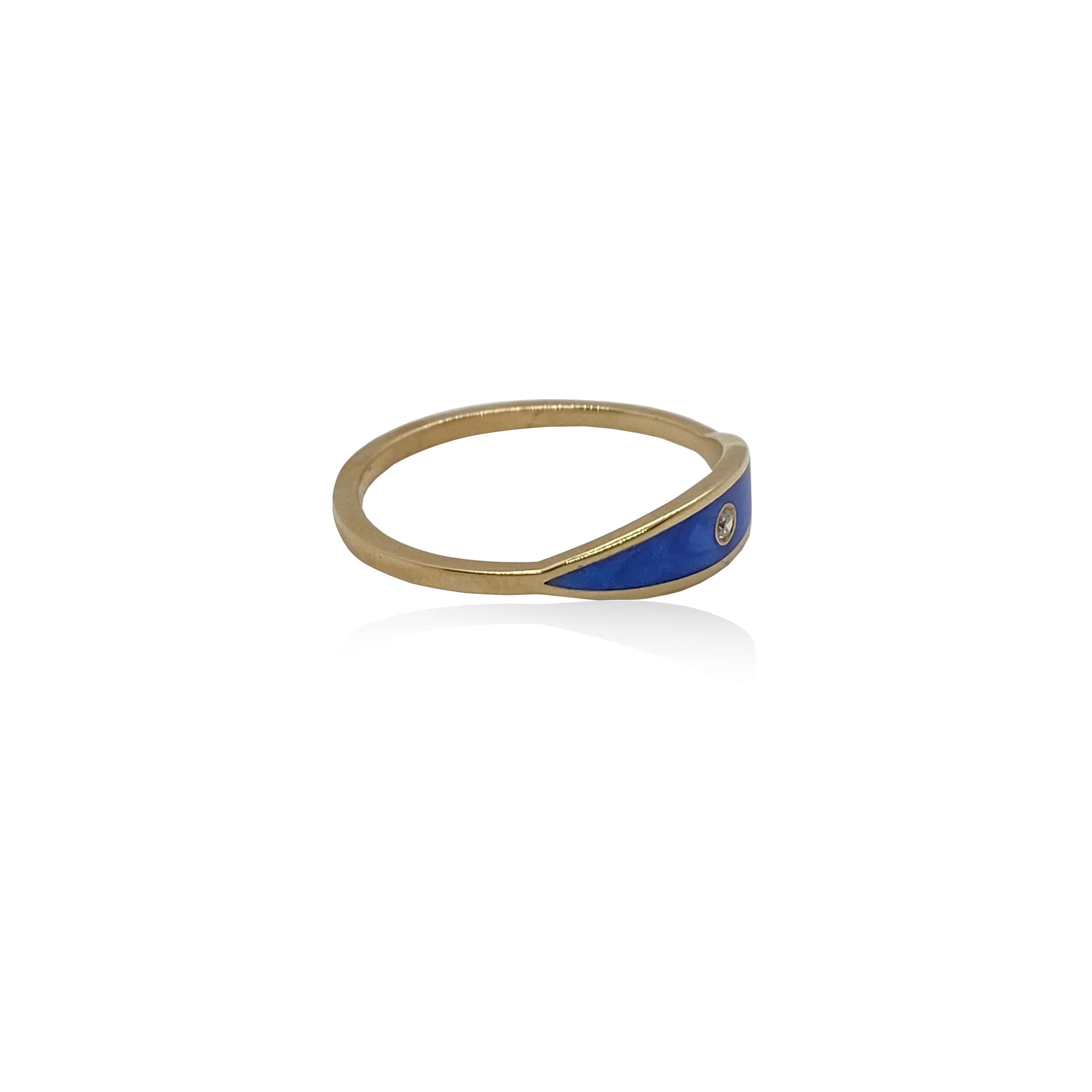 Eye shaped royal blue enamel diamond ring — Melina Fachidis (3)