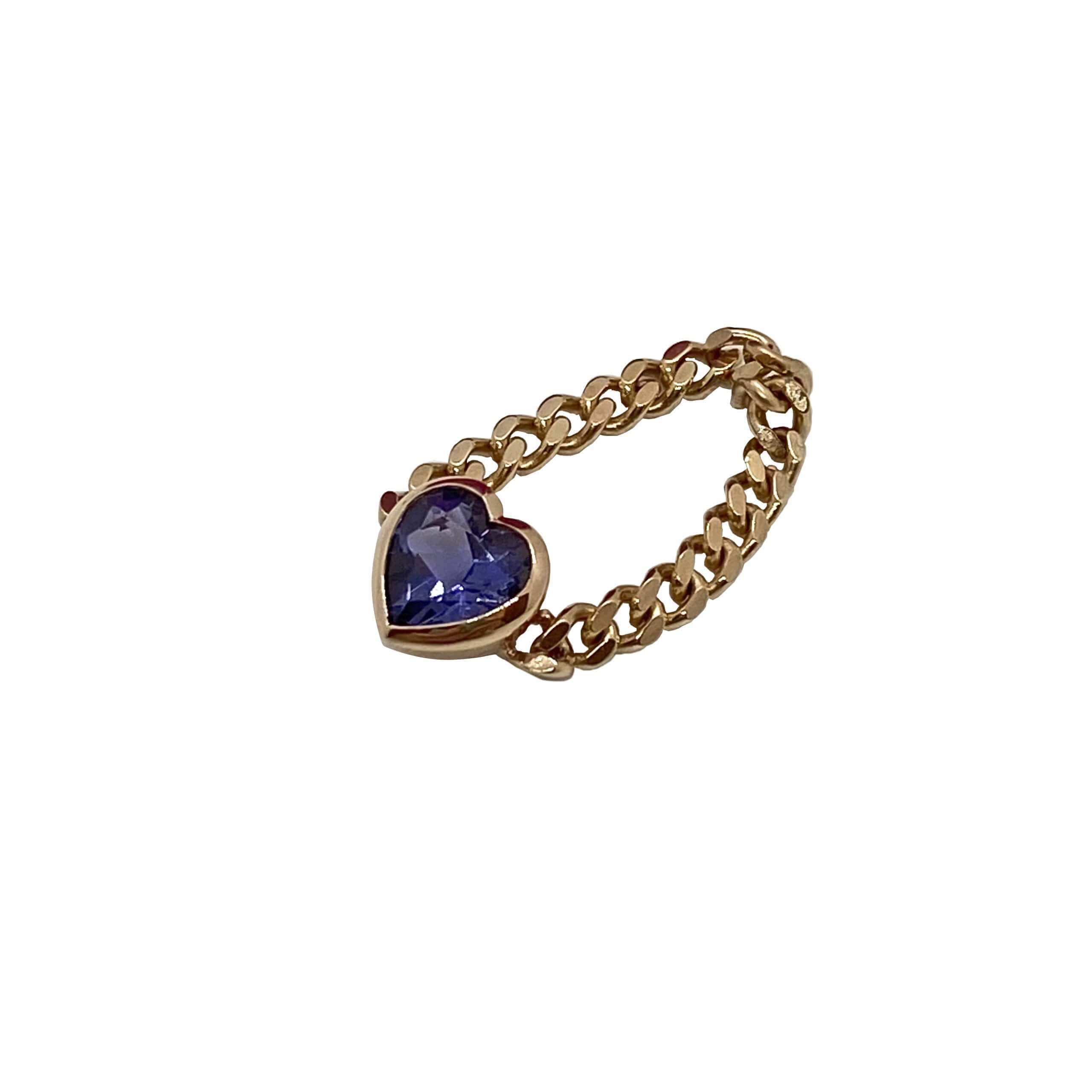 80’s style heart shaped iolite chain ring — Melina Fachidis (3)