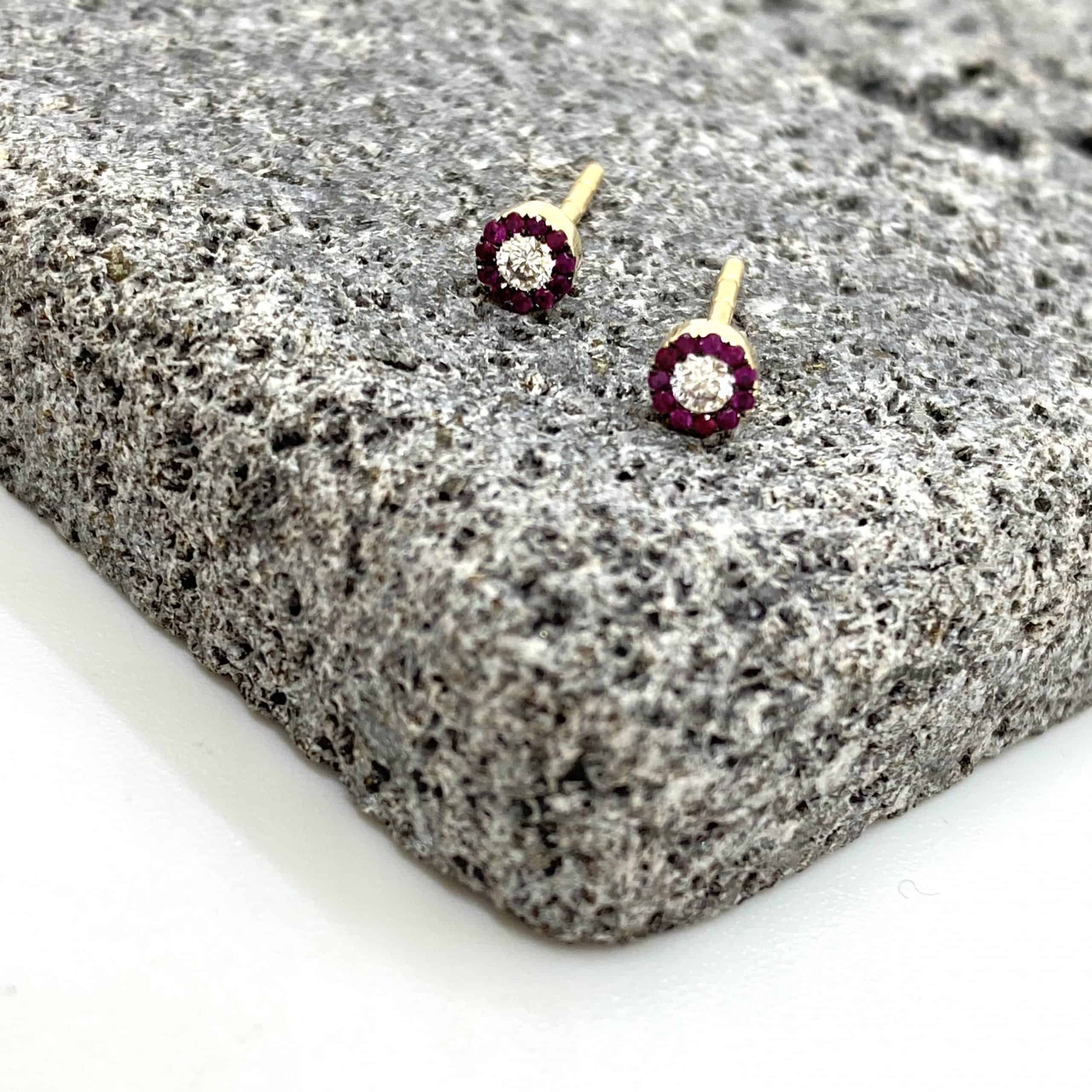 Diamond-ruby round stud earrings — Melina Fachidis (2)