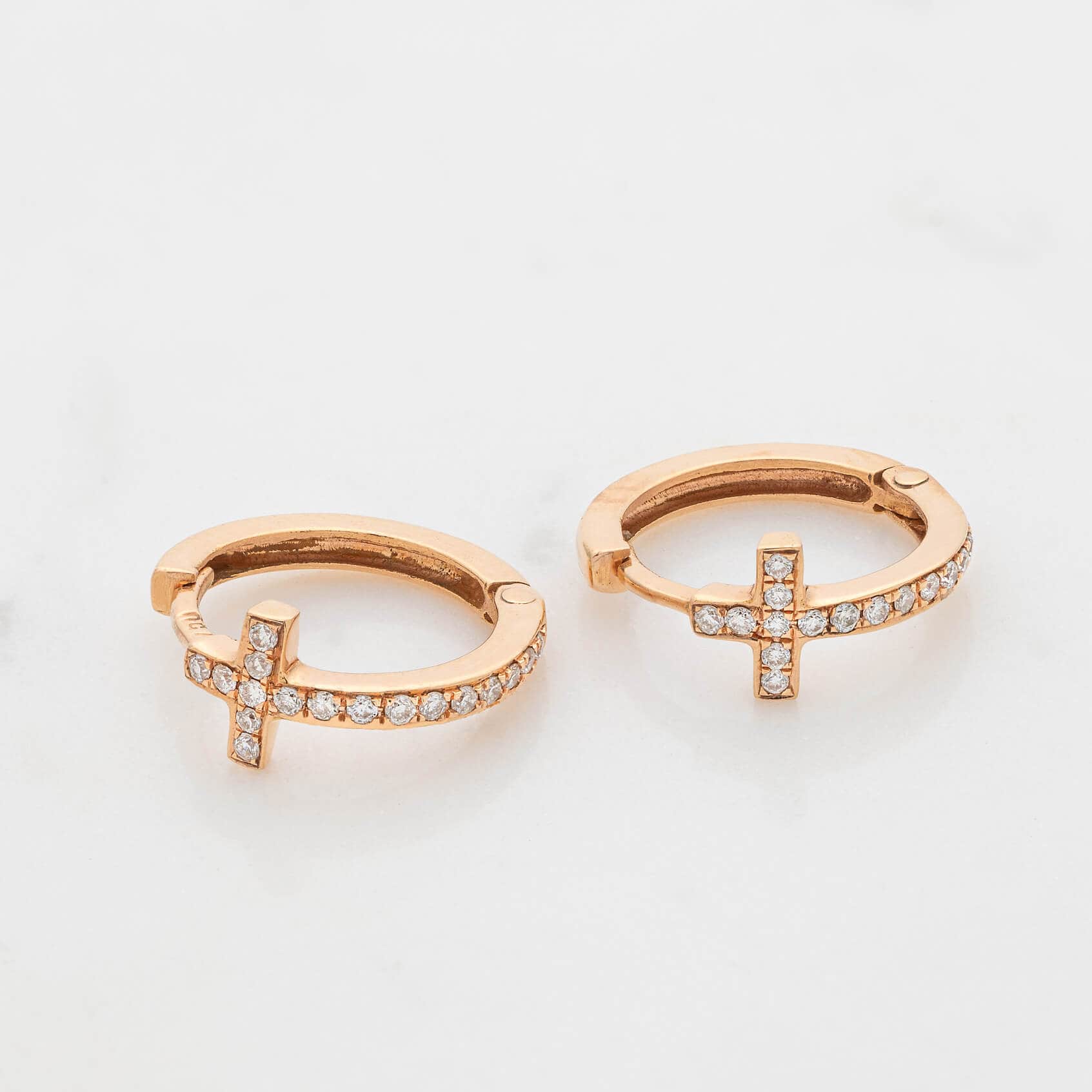 Cross diamond hoops — Melina Fachidis (2)